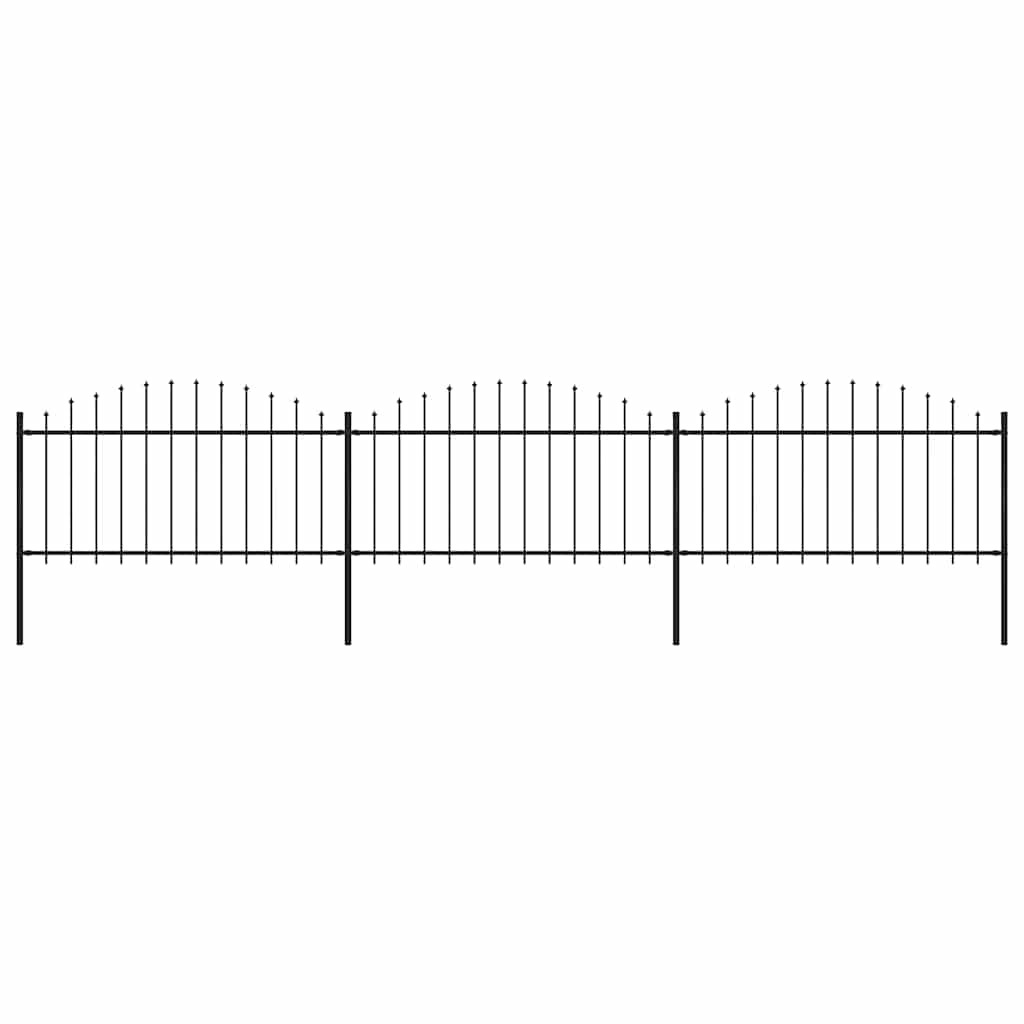 vidaXL Gartenzaun mit Speerspitze Stahl 504 x 150 cm Schwarz