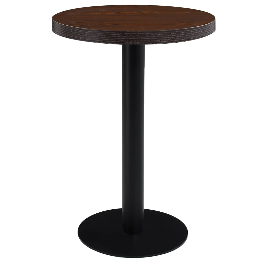 vidaXL Bistrotisch Dunkelbraun 60 cm MDF