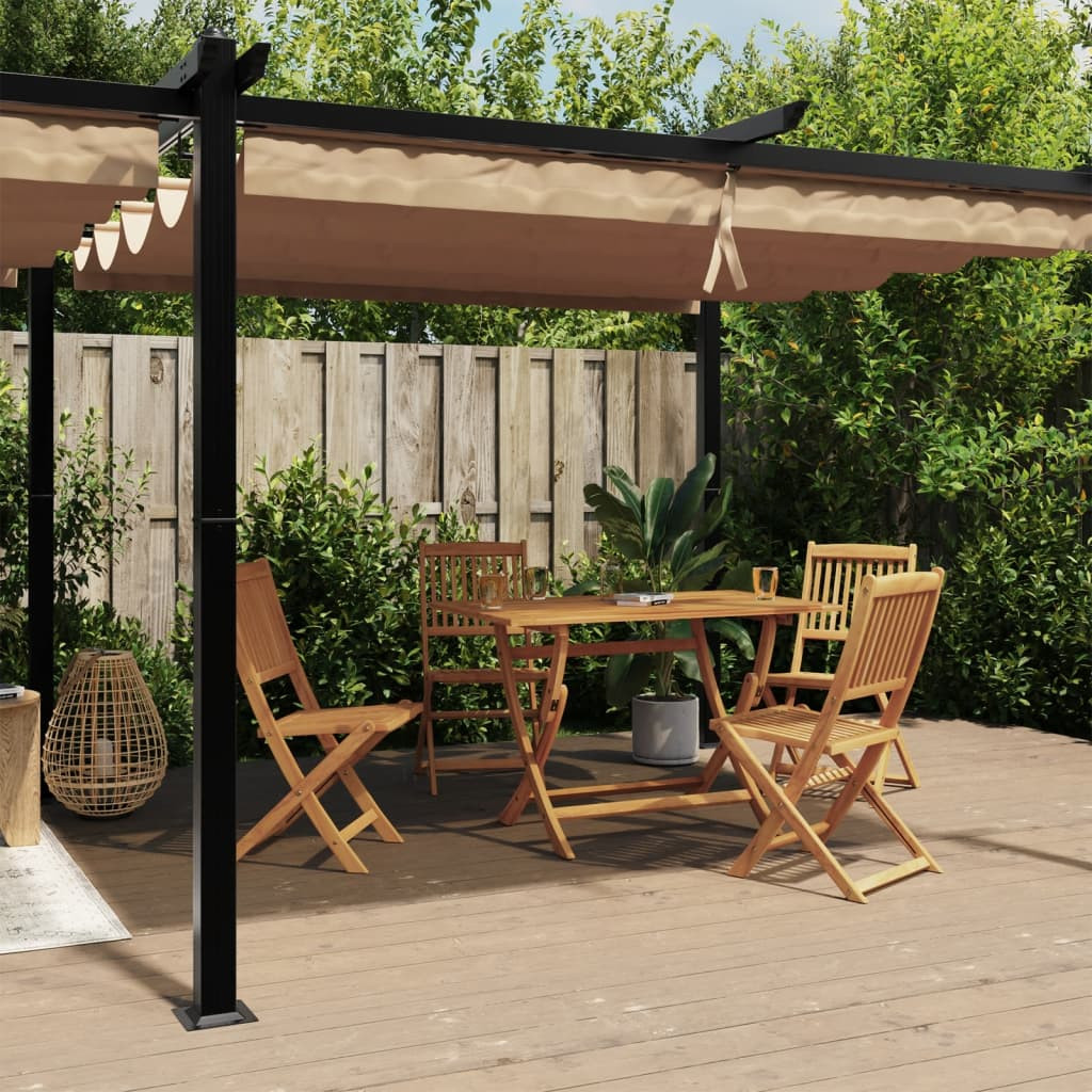 vidaXL Gartenpavillon mit Ausziehbarem Dach Taupe 3x6 m Aluminium