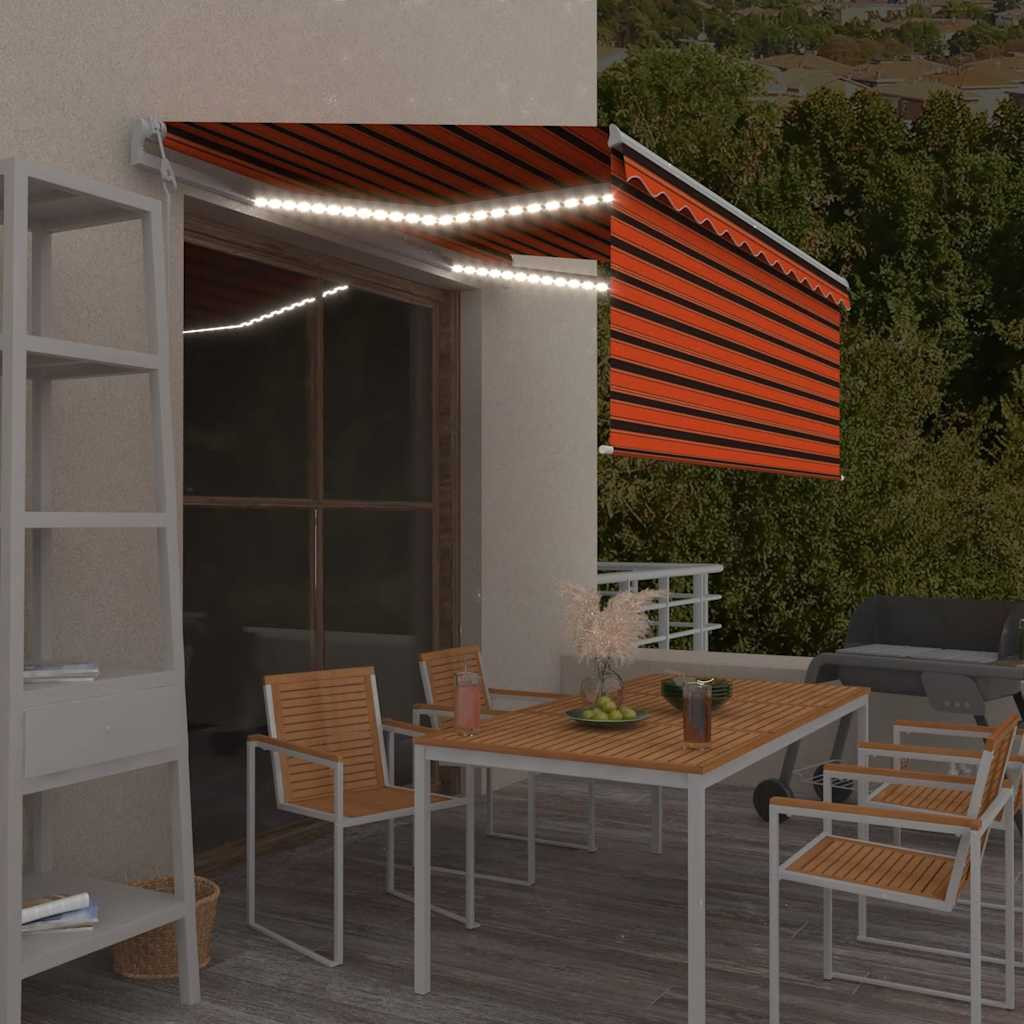 vidaXL Markise Automatisch mit Rollo LED Windsensor 3,5x2,5 m