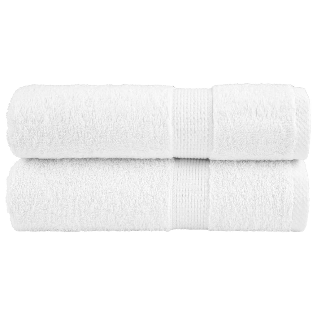 vidaXL Premium Handtücher SOLUND 2 Stk. Weiß 50x100 cm 600 g/m²