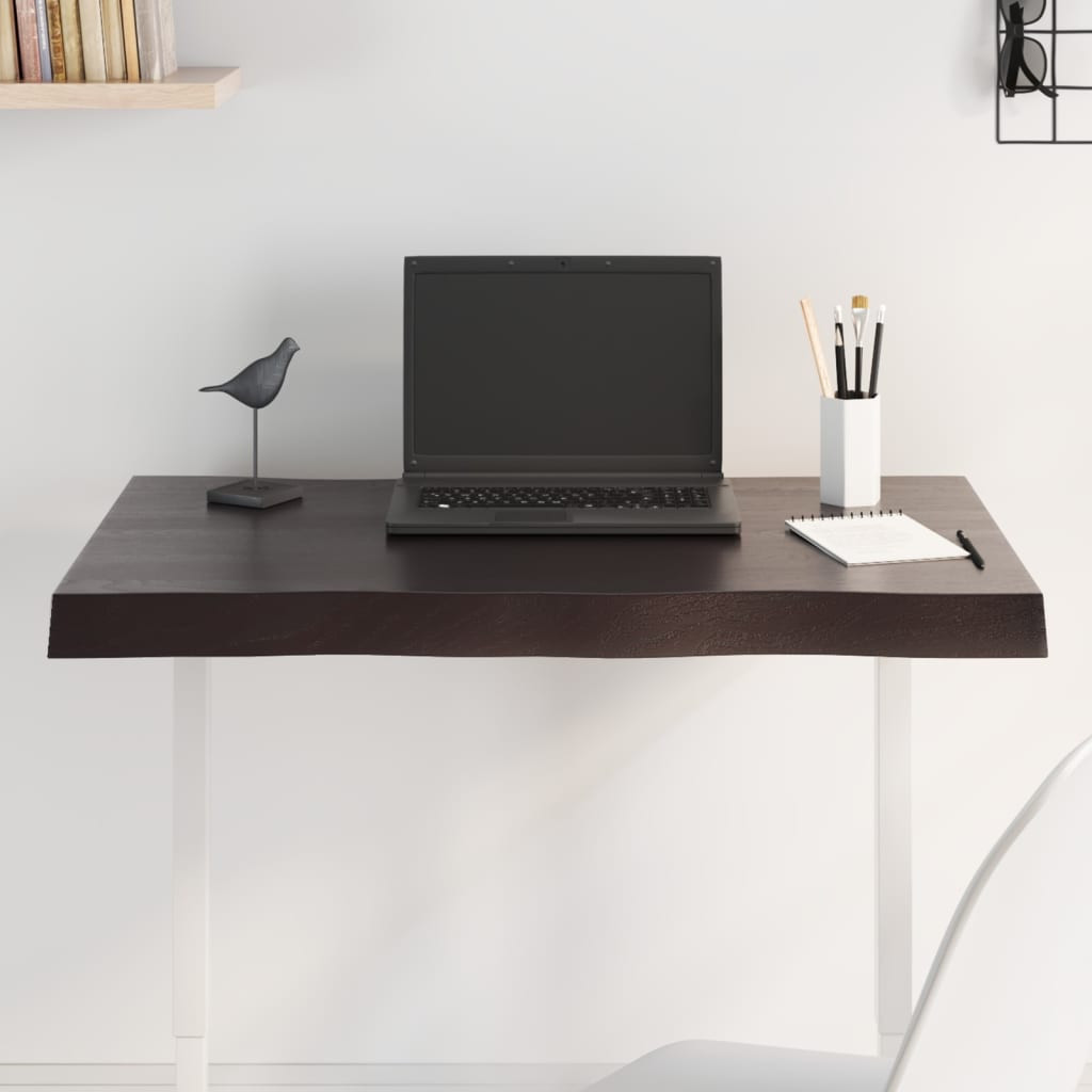 vidaXL Tischplatte 80x40x(2-6) cm Massivholz Behandelt Baumkante