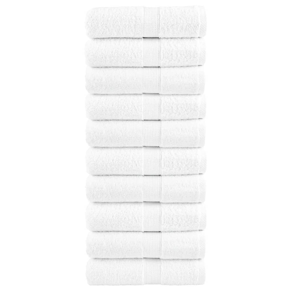 vidaXL Premium-Waschtücher SOLUND 10 Stk. Weiß 30x30 cm 600 g/m²