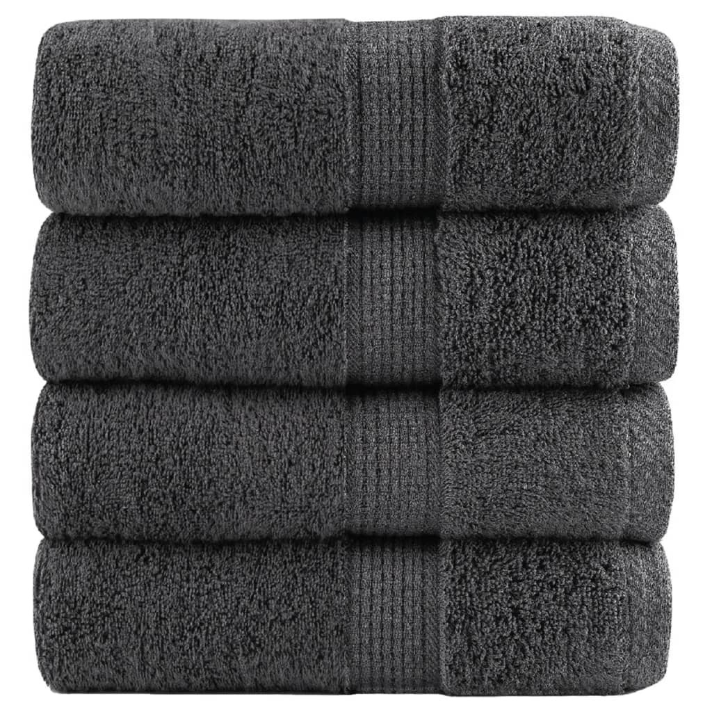 vidaXL Premium Gästetücher SOLUND 4 Stk. Anthrazit 30x50 cm 600 g/m²