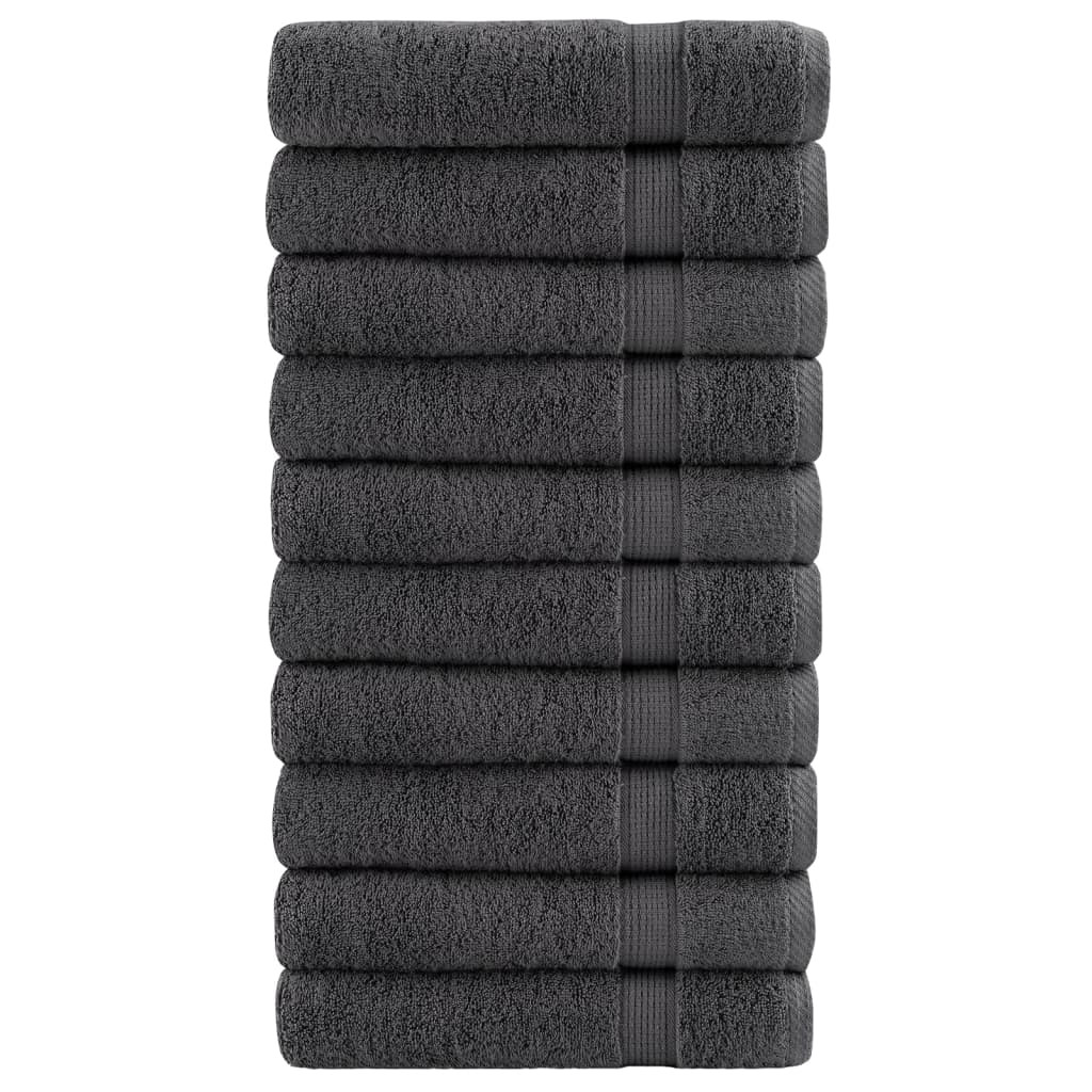 vidaXL Premium Handtücher SOLUND 10 Stk. Anthrazit 50x100 cm 600 g/m²