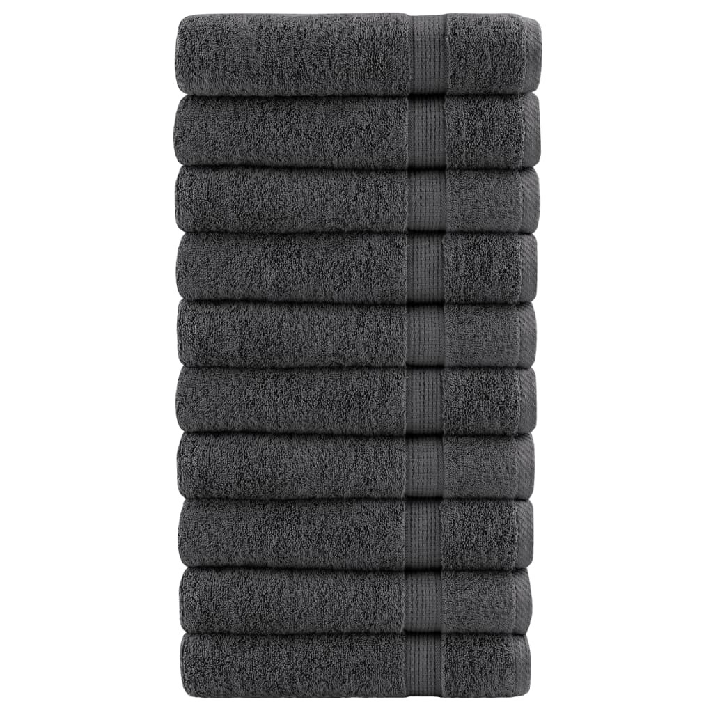 vidaXL Premium Badetücher SOLUND 10 Stk. Anthrazit 100x150 cm 600 g/m²