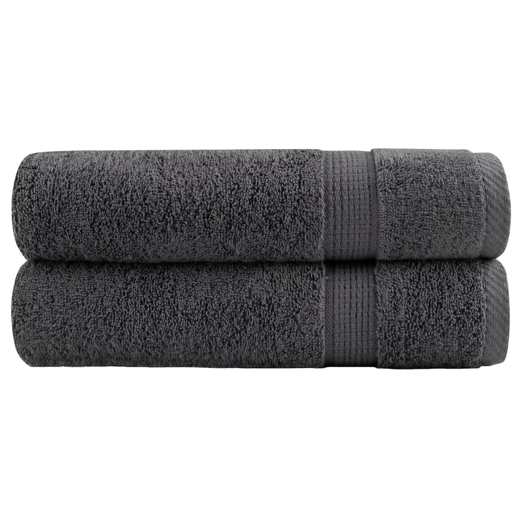 vidaXL Premium Badetücher SOLUND 2 Stk. Anthrazit 100x150 cm 600 g/m²