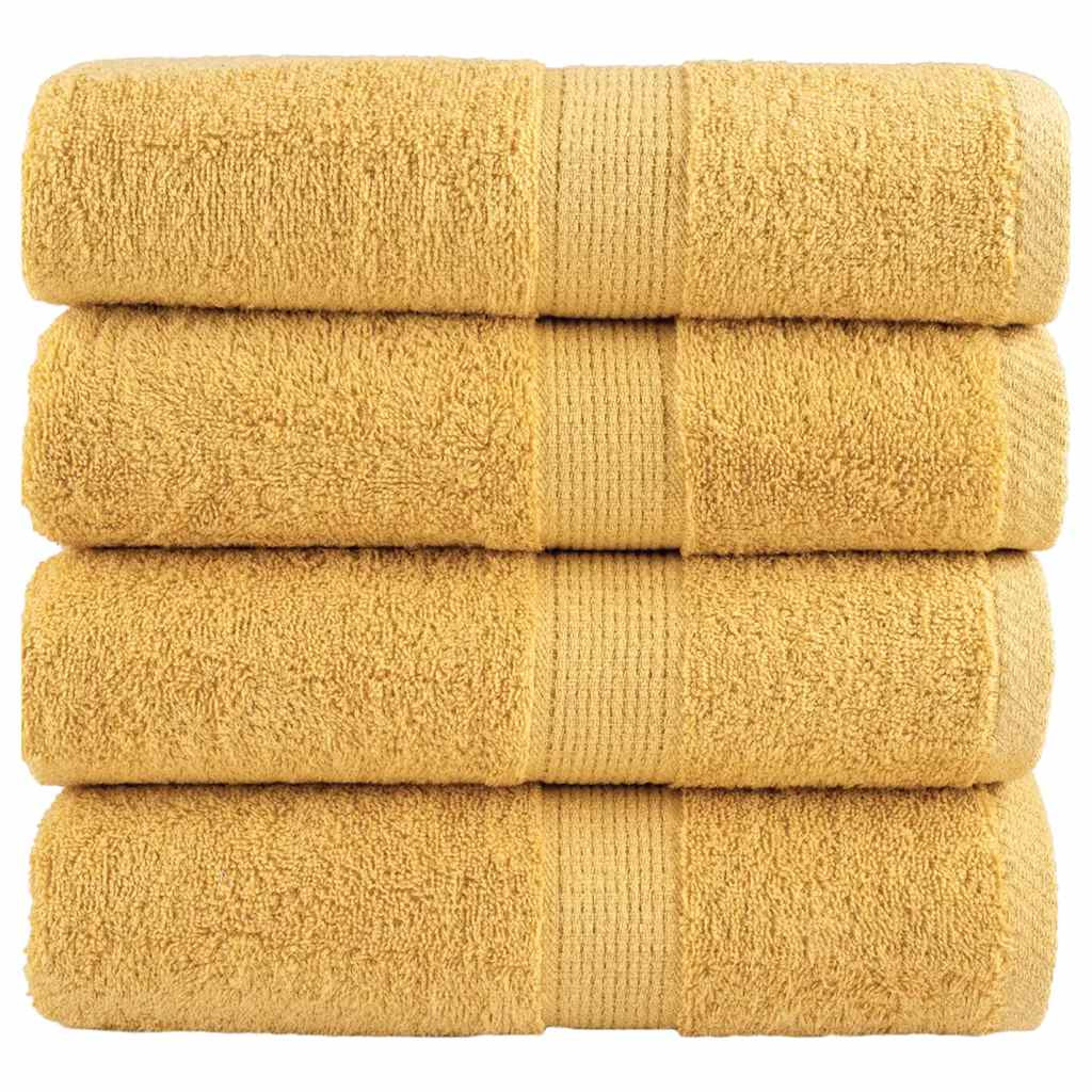vidaXL Premium-Waschtücher SOLUND 4 Stk. Gold 30x30 cm 600 g/m²