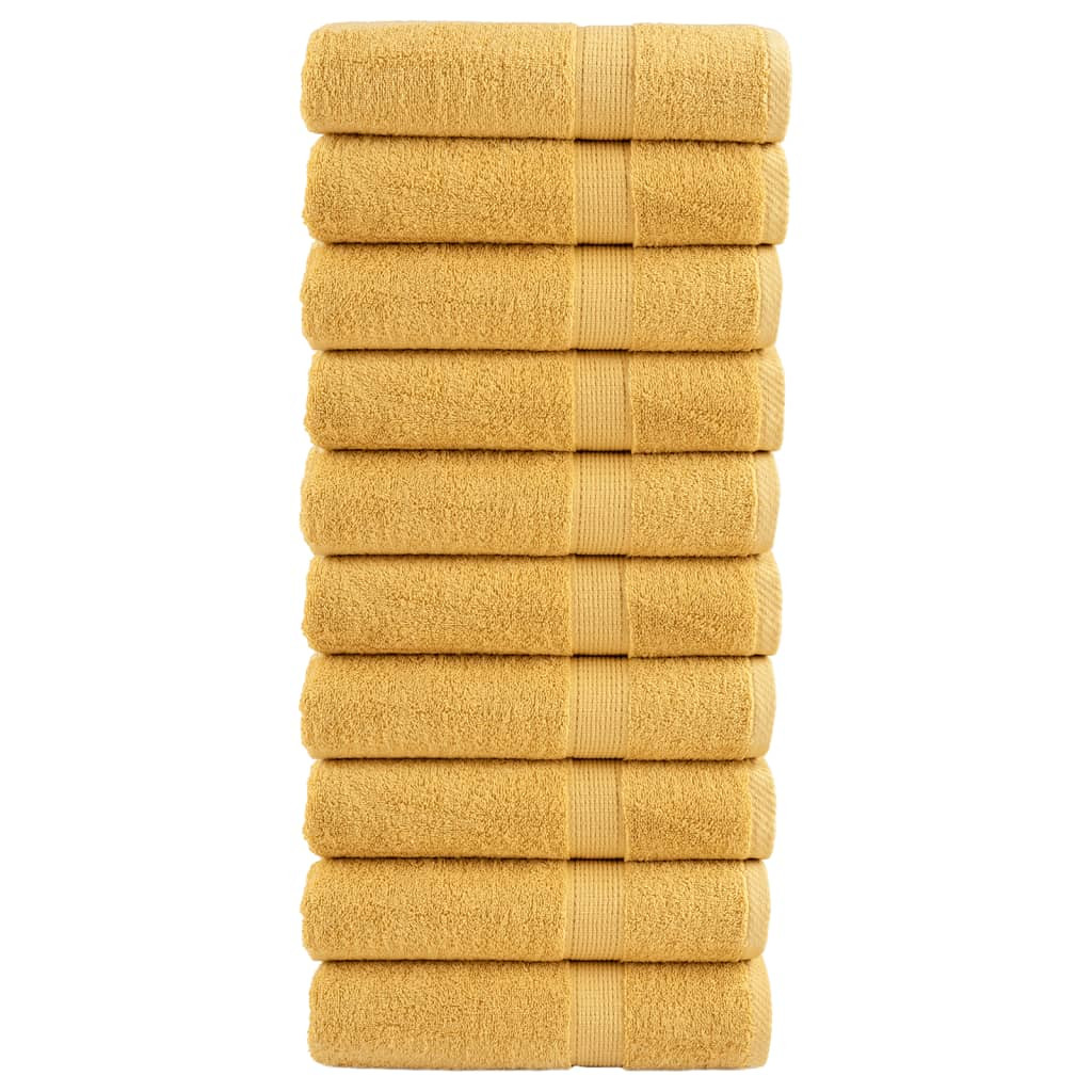 vidaXL Premium Handtücher SOLUND 10 Stk. Gold 50x100 cm 600 g/m²