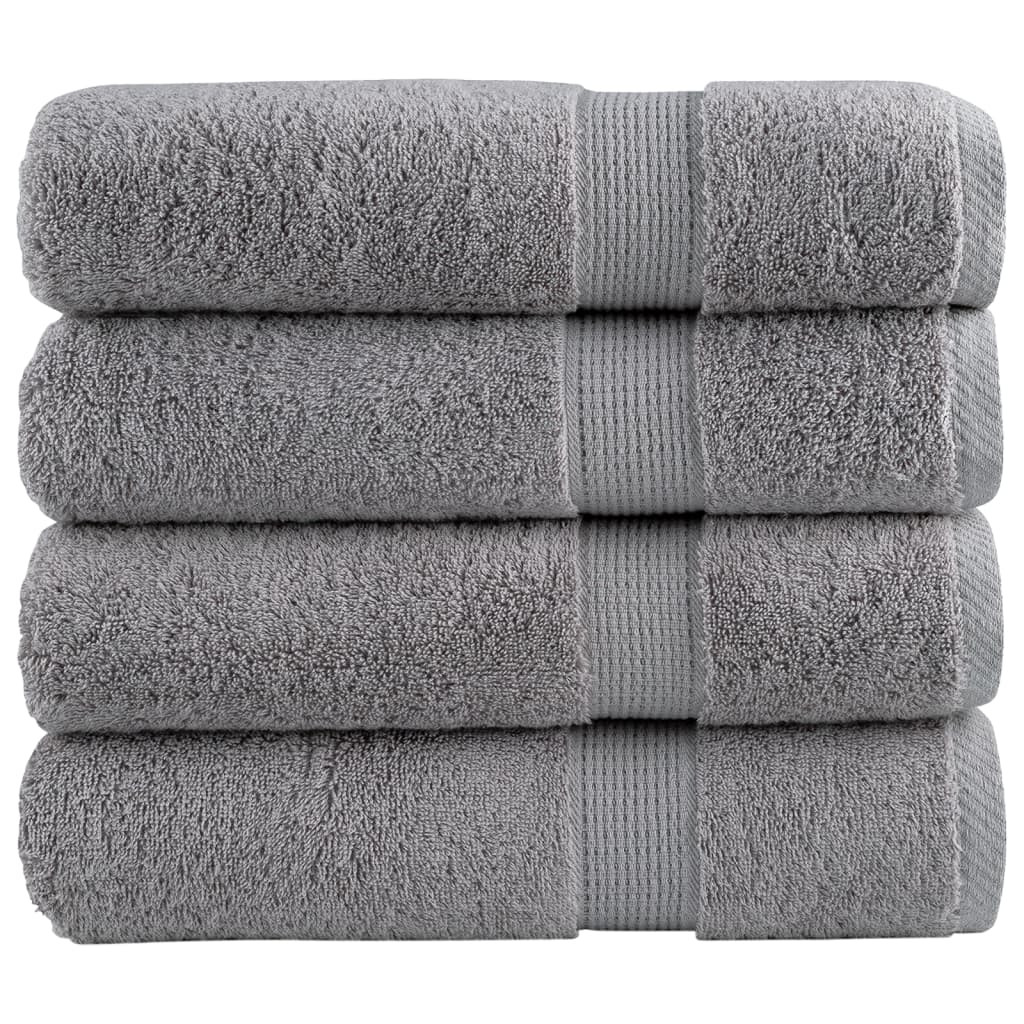 vidaXL Premium Handtücher SOLUND 4 Stk. Grau 50x100 cm 600 g/m²