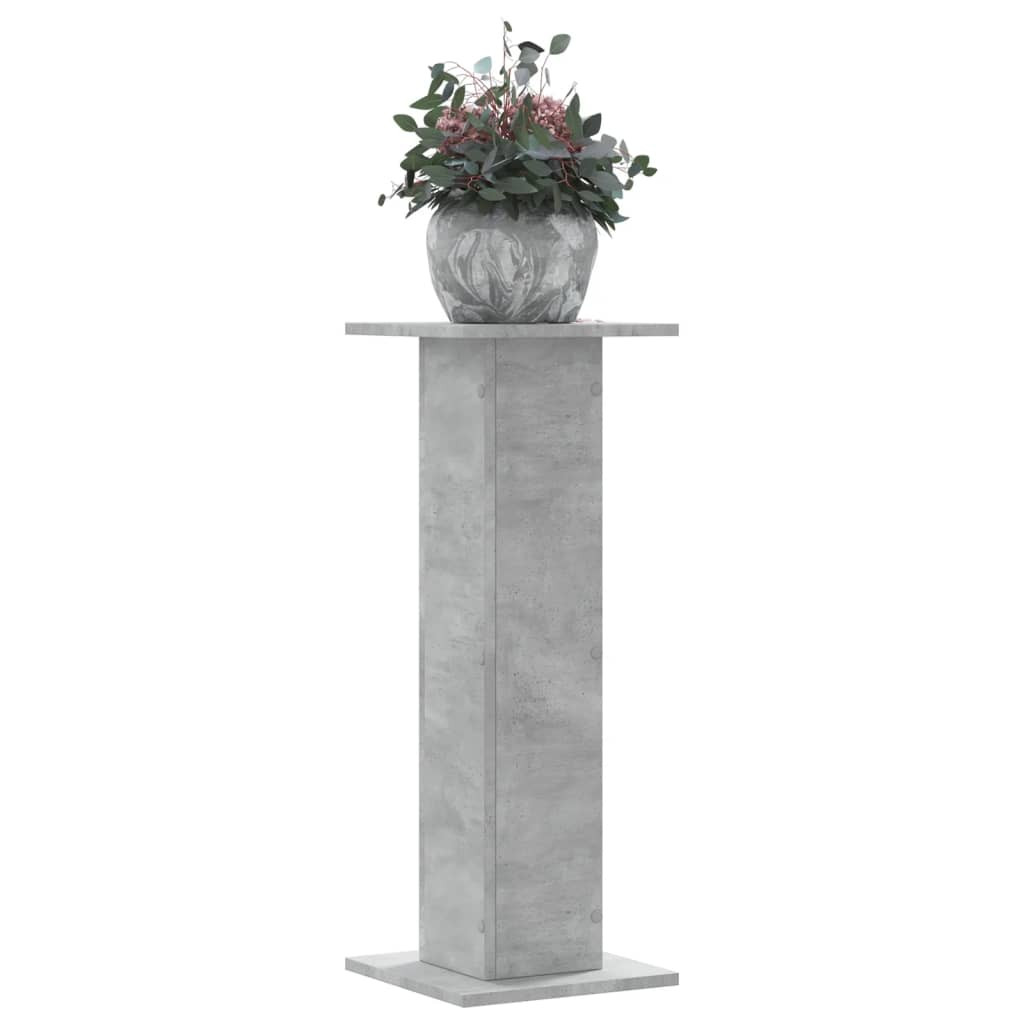 vidaXL Pflanzenständer 2 Stk. Betongrau 30x30x80 cm Holzwerkstoff