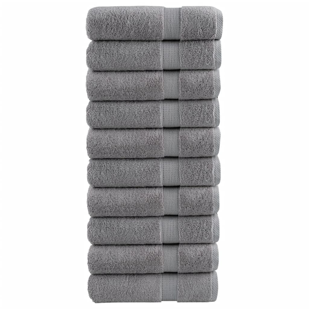 vidaXL Premium Duschtücher SOLUND 10 Stk. Grau 70x140 cm 600 g/m²
