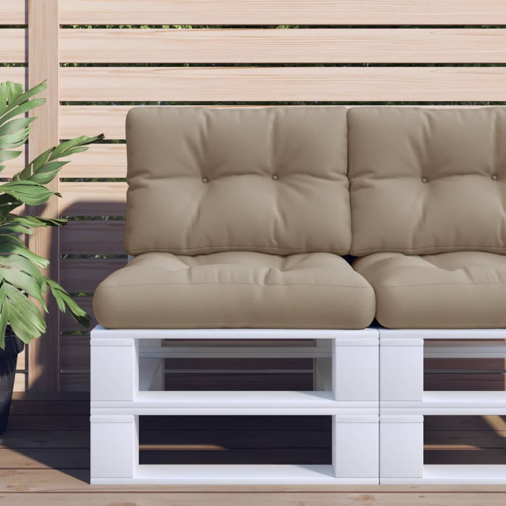 vidaXL Palettenkissen 2-tlg. Taupe Stoff