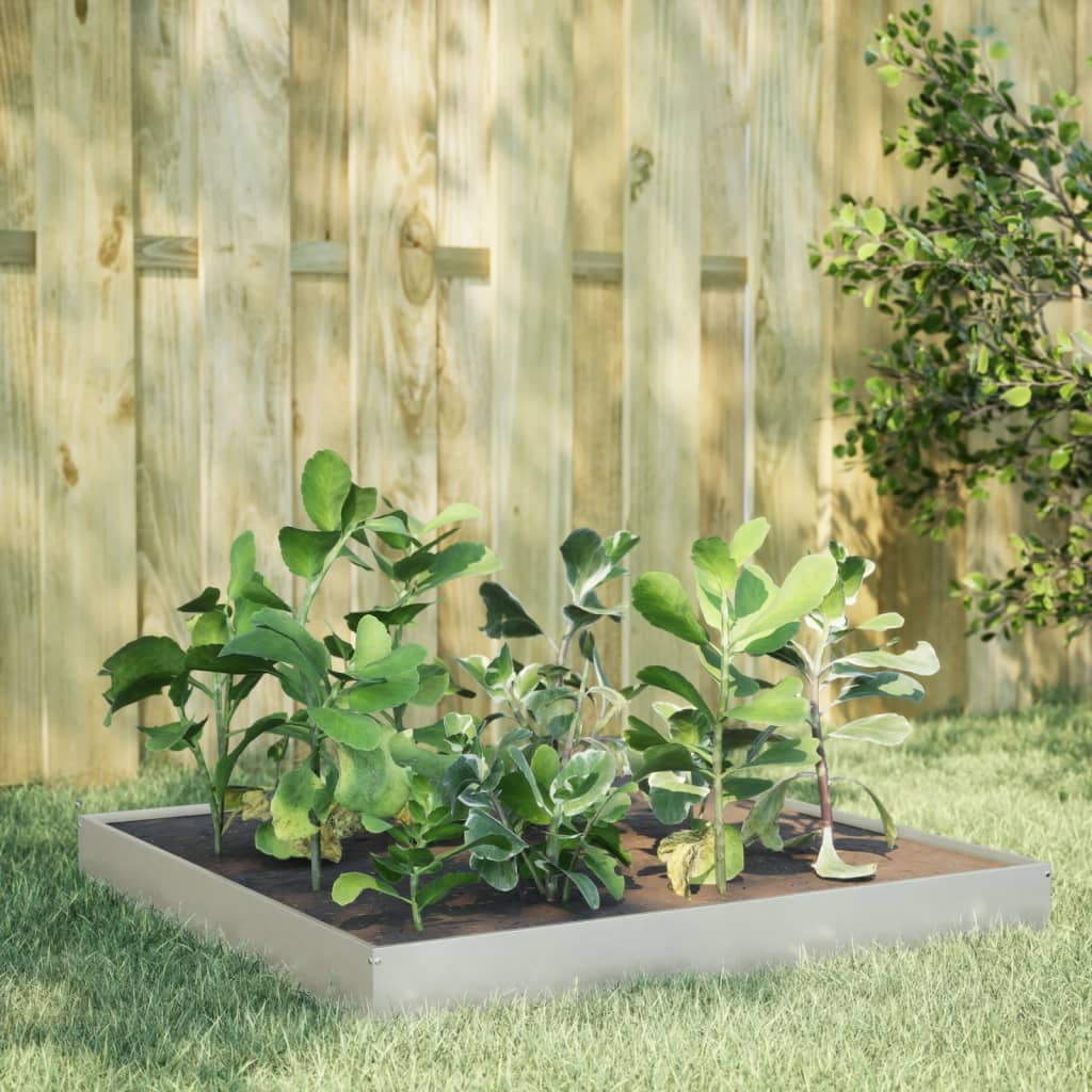 vidaXL Hochbeet 100x100x18,5 cm Edelstahl