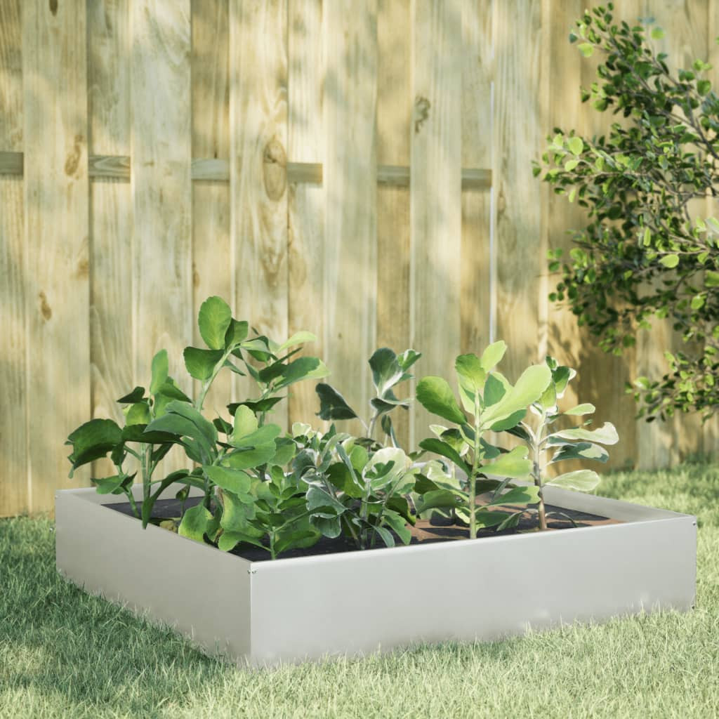 vidaXL Hochbeet 100x100x33,5 cm Edelstahl