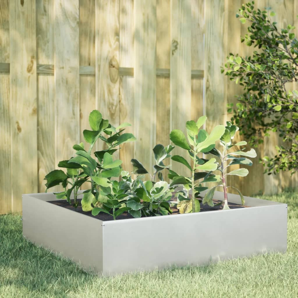 vidaXL Hochbeet 100x100x41 cm Edelstahl