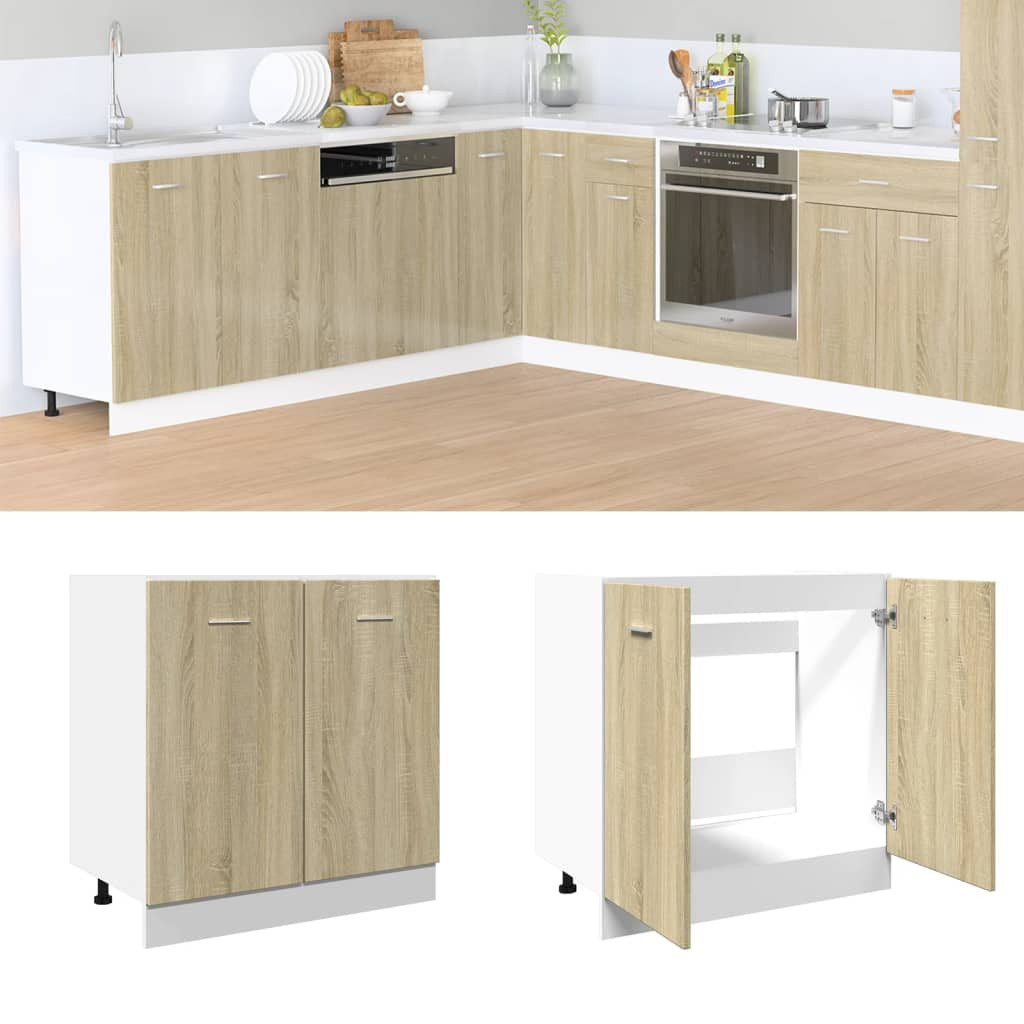 vidaXL Unterschrank Lyon Sonoma-Eiche 80x46x81,5 cm Holzwerkstoff