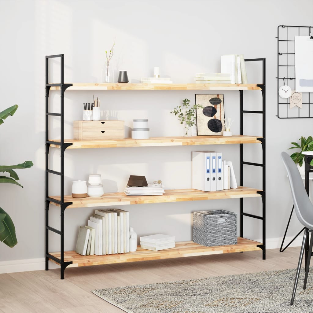 vidaXL Schweberegale 4 Stk. 140x30x4 cm Massivholz Akazie Unbehandelt