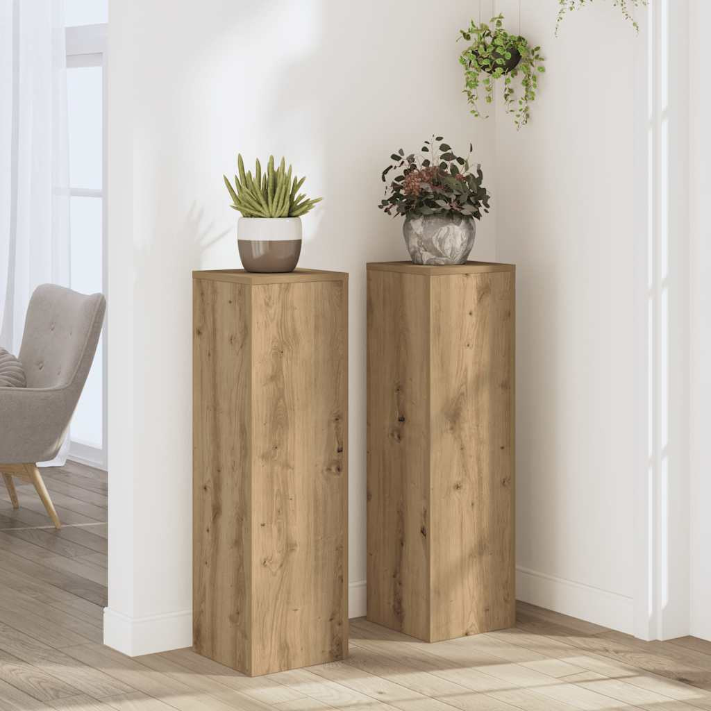 vidaXL Pflanzenständer 2 Stk. Artisan-Eiche 25x25x80 cm Holzwerkstoff
