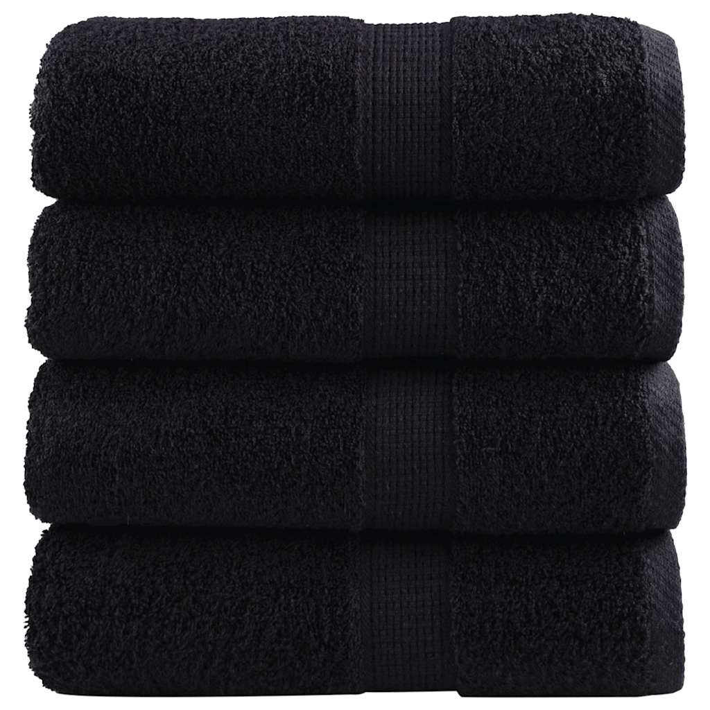 vidaXL Premium-Gästetücher SOLUND 4 Stk. Schwarz 30x50 cm 600 g/m²