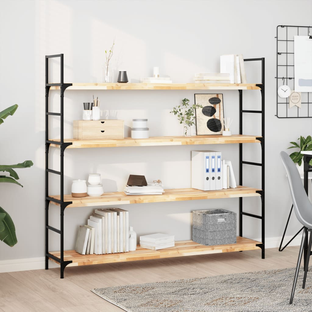 vidaXL Schweberegale 2 Stk. 140x30x4 cm Massivholz Akazie Unbehandelt