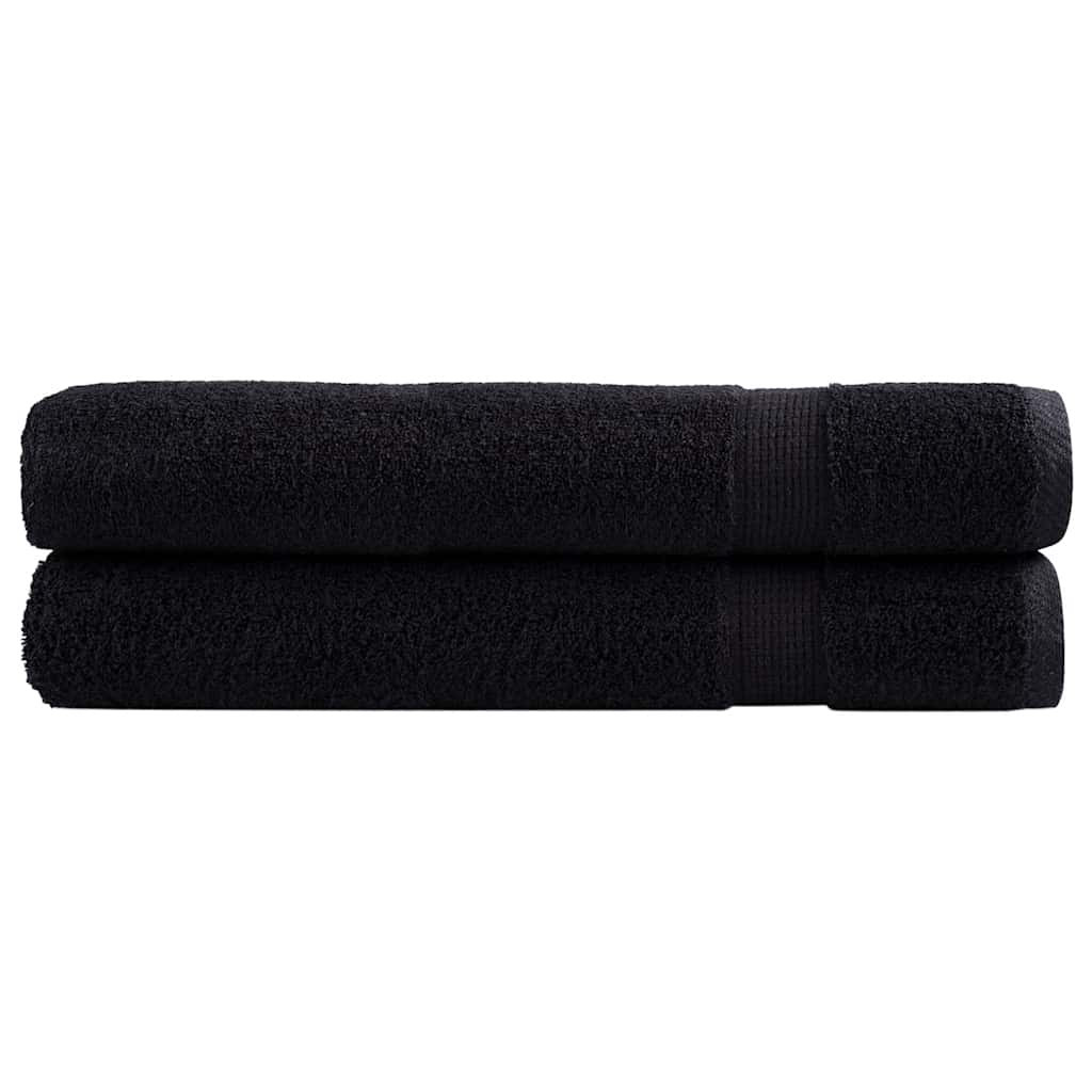 vidaXL Premium-Handtücher SOLUND 2 Stk. Schwarz 100x200 cm 600 g/m²