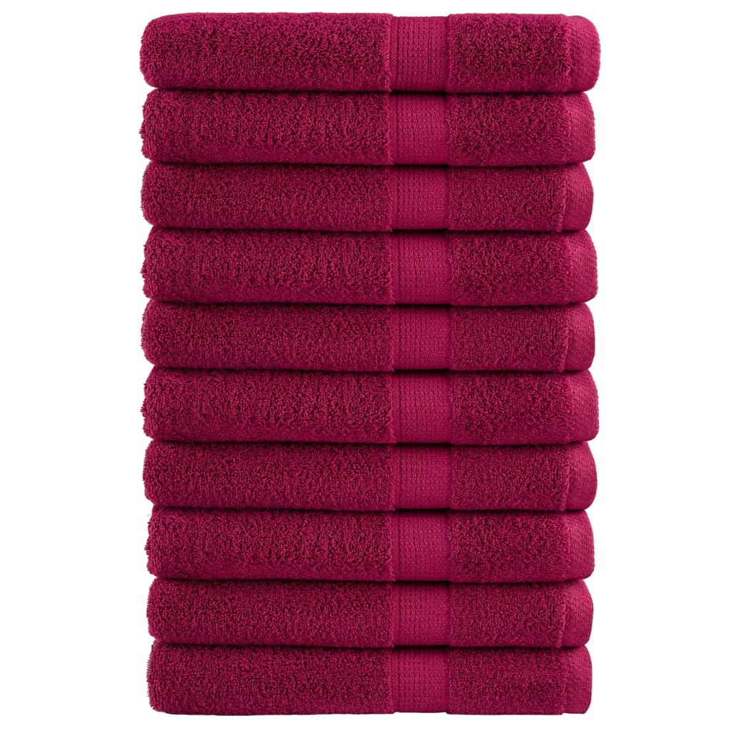 vidaXL Premium Saunatücher SOLUND 10 Stk. Bordeaux 80x200 cm 600 g/m²