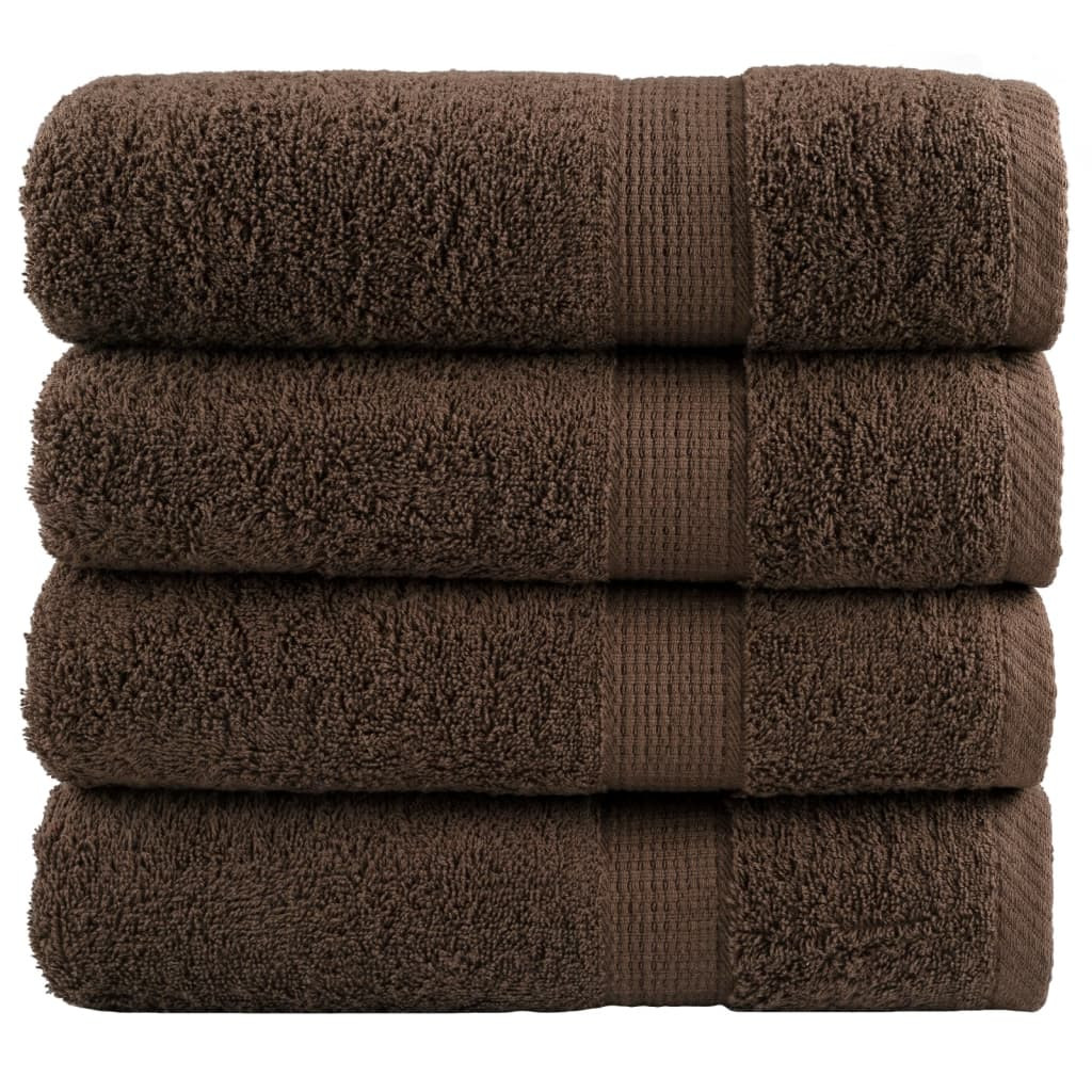 vidaXL Premium Handtücher SOLUND 4 Stk. Braun 50x100 cm 600 g/m²