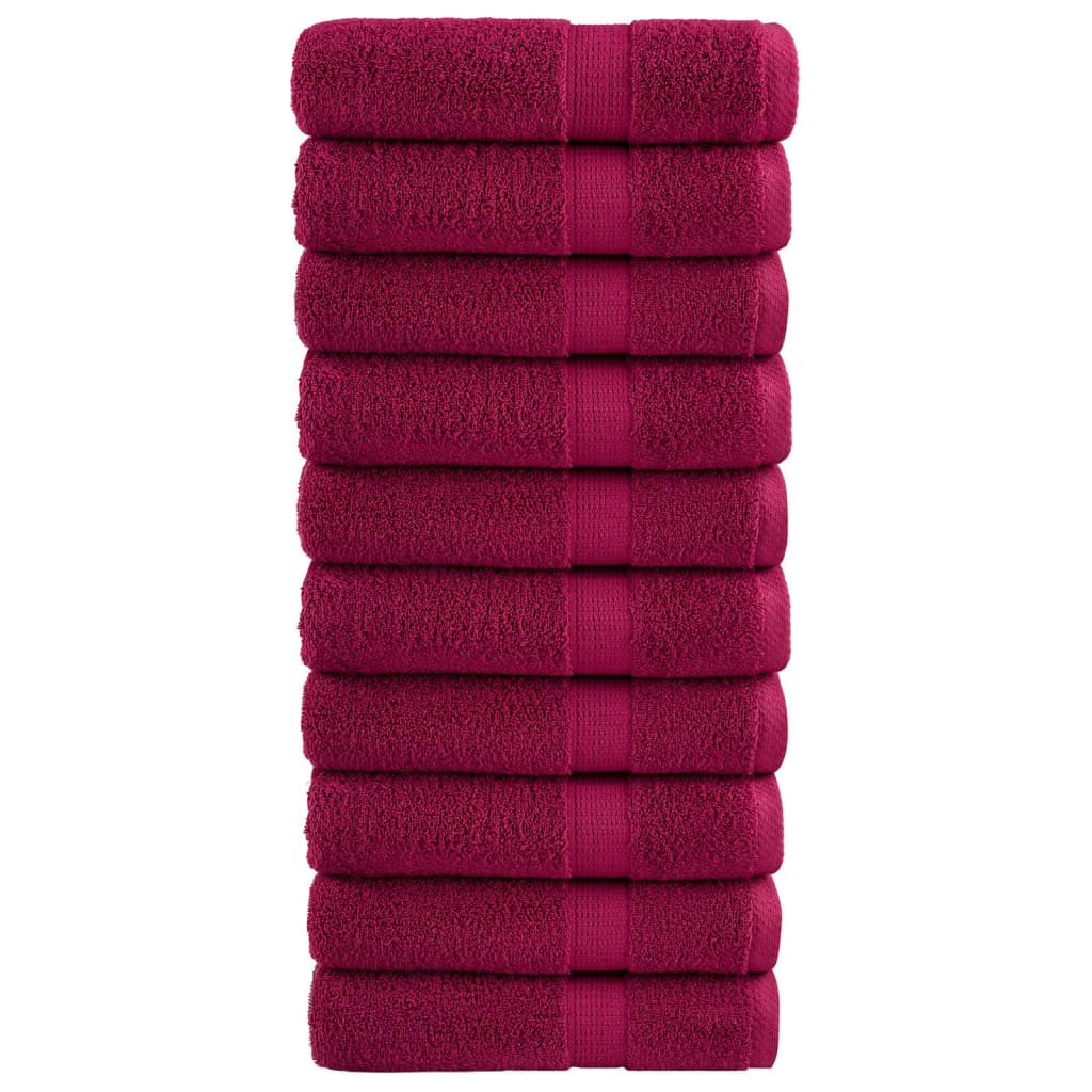 vidaXL Premium Badetücher SOLUND 10 Stk. Bordeaux 100x150 cm 600 g/m²
