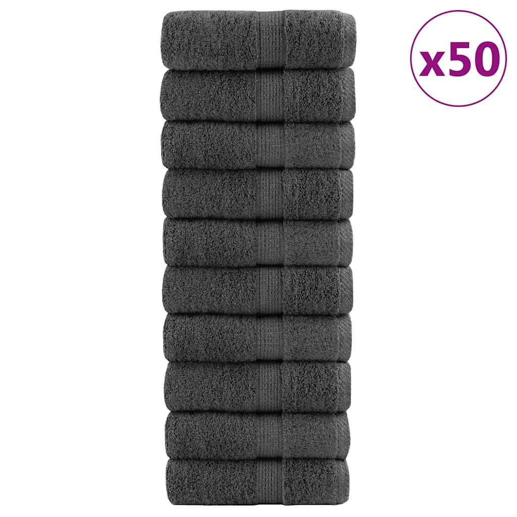 vidaXL Premium-Waschtücher SOLUND 50 Stk. Anthrazit 30x30 cm 600 g/m²