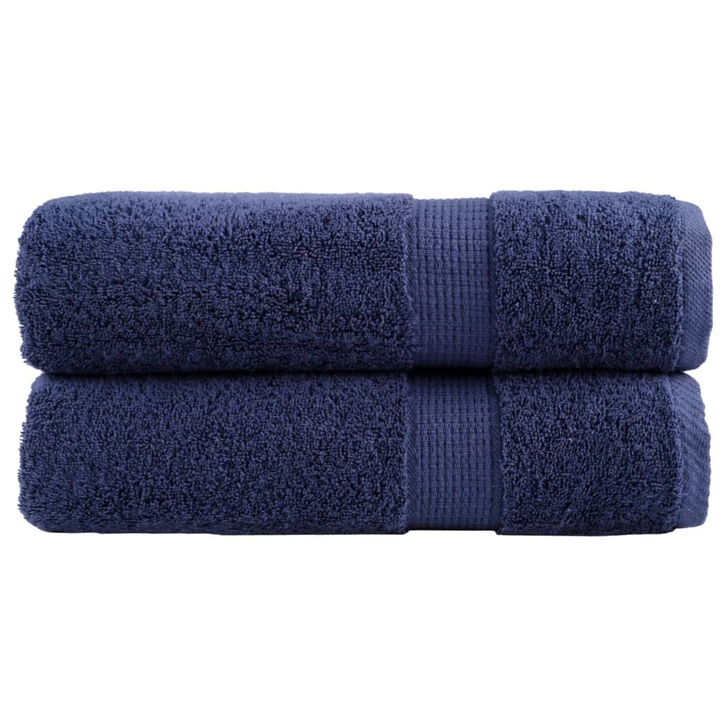 vidaXL Premium Handtücher SOLUND 2 Stk. Marineblau 50x100 cm 600 g/m²