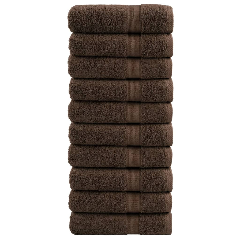 vidaXL Premium Badetücher SOLUND 10 Stk. Braun 100x150 cm 600 g/m²