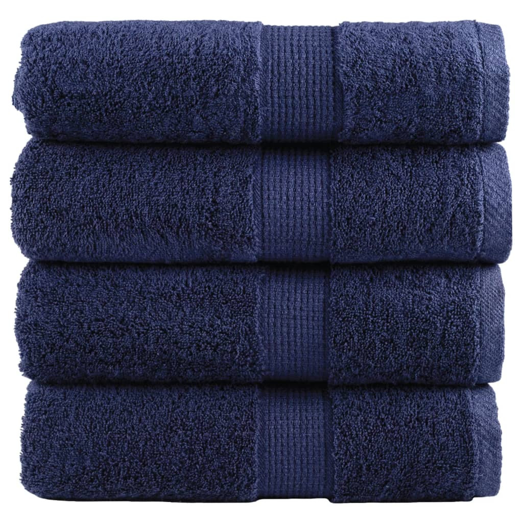 vidaXL Premium Gästetücher SOLUND 4 Stk. Marineblau 30x50 cm 600 g/m²