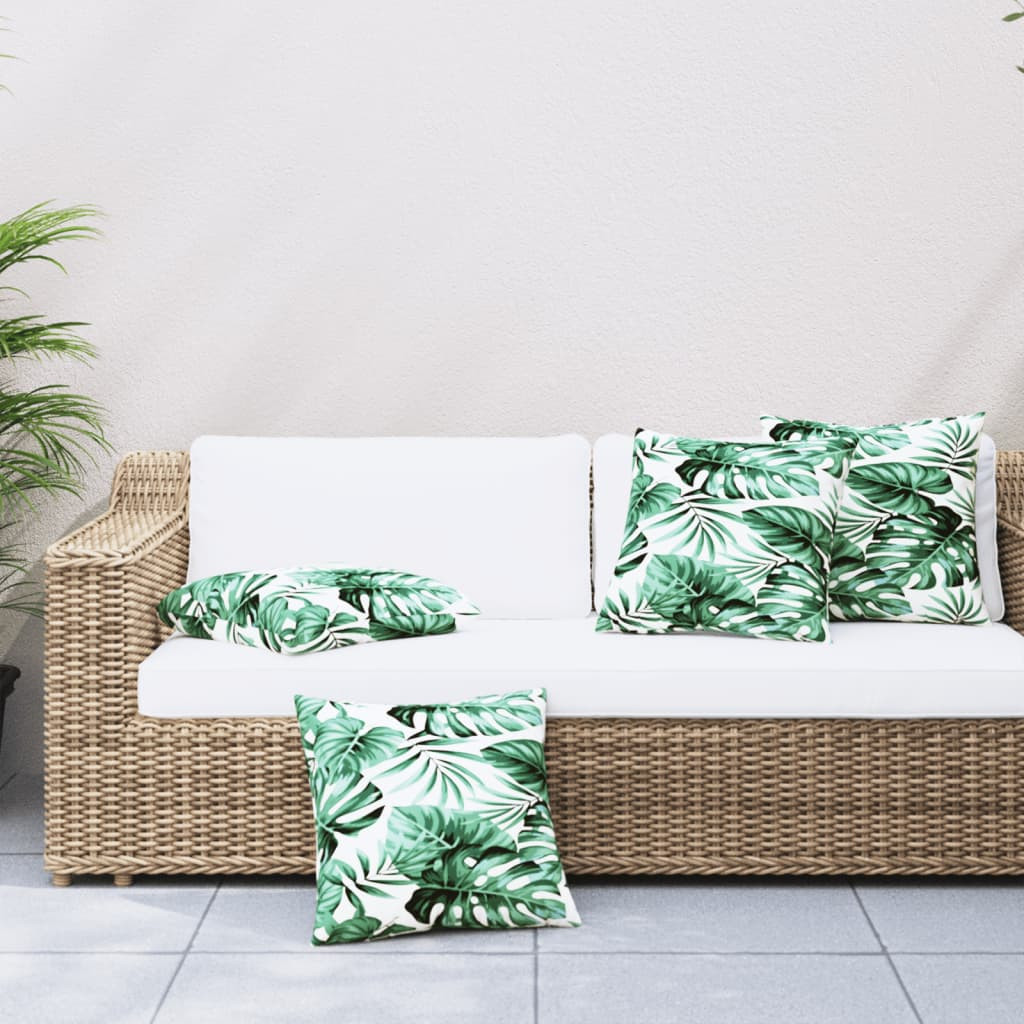vidaXL Sofakissen 4 Stk. Blattmuster 60x60 cm Stoff