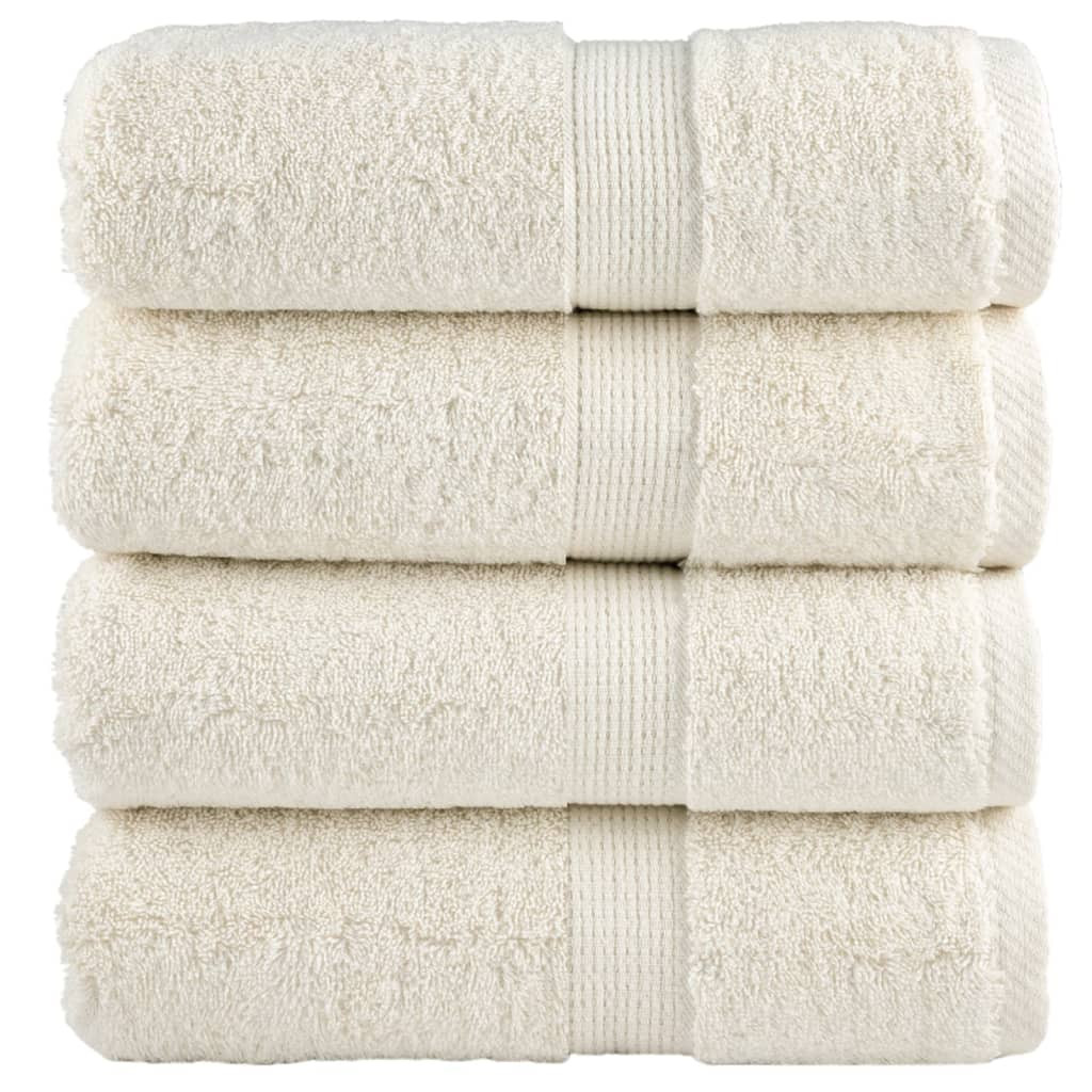 vidaXL Premium Waschhandtücher SOLUND 4 Stück Creme 30x30 cm 600 g/m²