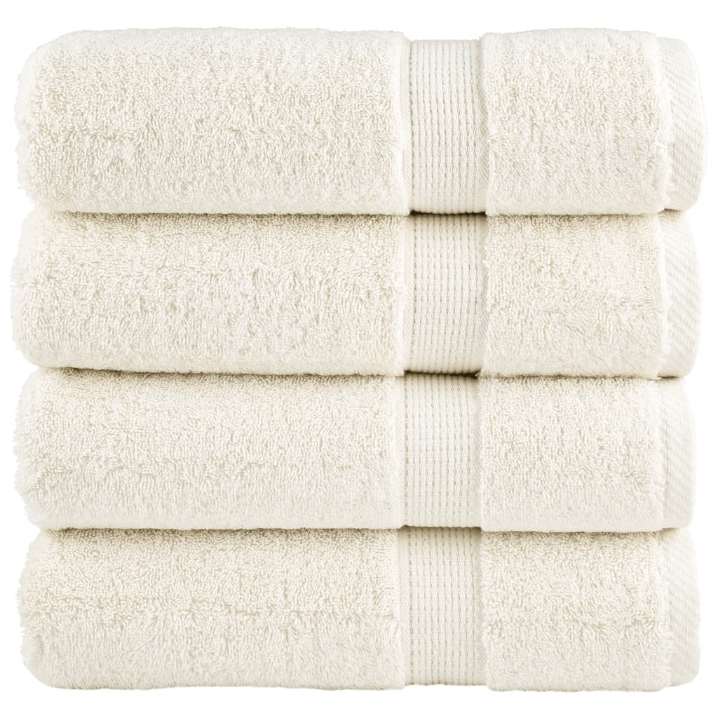 vidaXL Premium Badetücher SOLUND 4 Stk. Creme 100x150 cm 600 g/m²