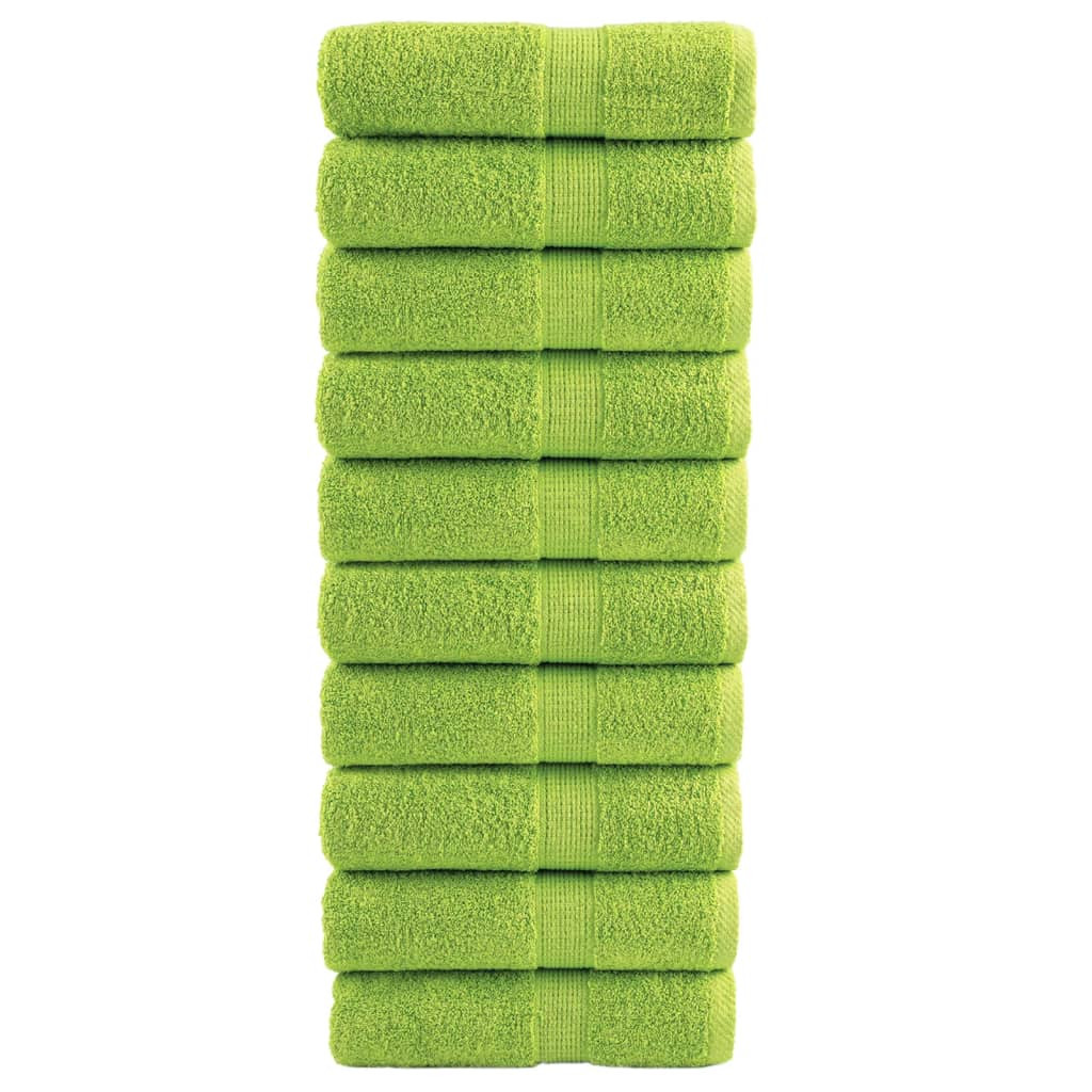 vidaXL Premium-Gästetücher SOLUND 10 Stk. Apfelgrün 30x50 cm 600 g/m²