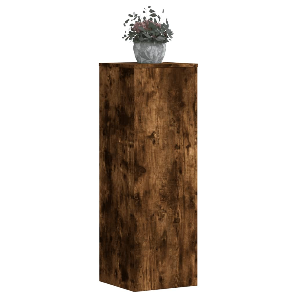 vidaXL Pflanzenständer 2 Stk. Räuchereiche 33x33x100 cm Holzwerkstoff