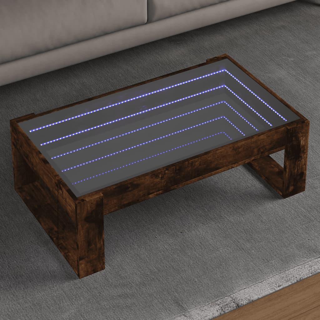 vidaXL Couchtisch mit Infinity-LED Räuchereiche 90x53x30 cm