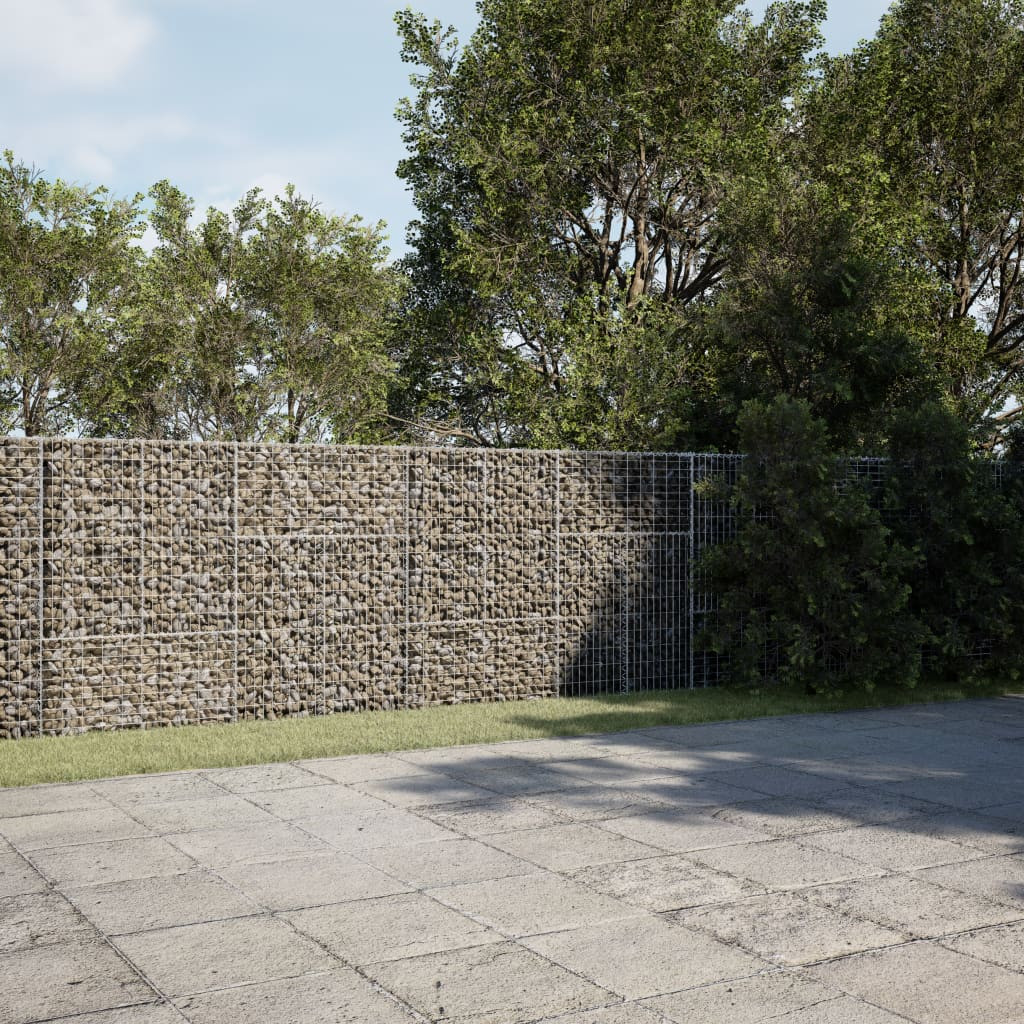 vidaXL Gabione mit Deckel 400x100x150 cm Verzinktes Eisen