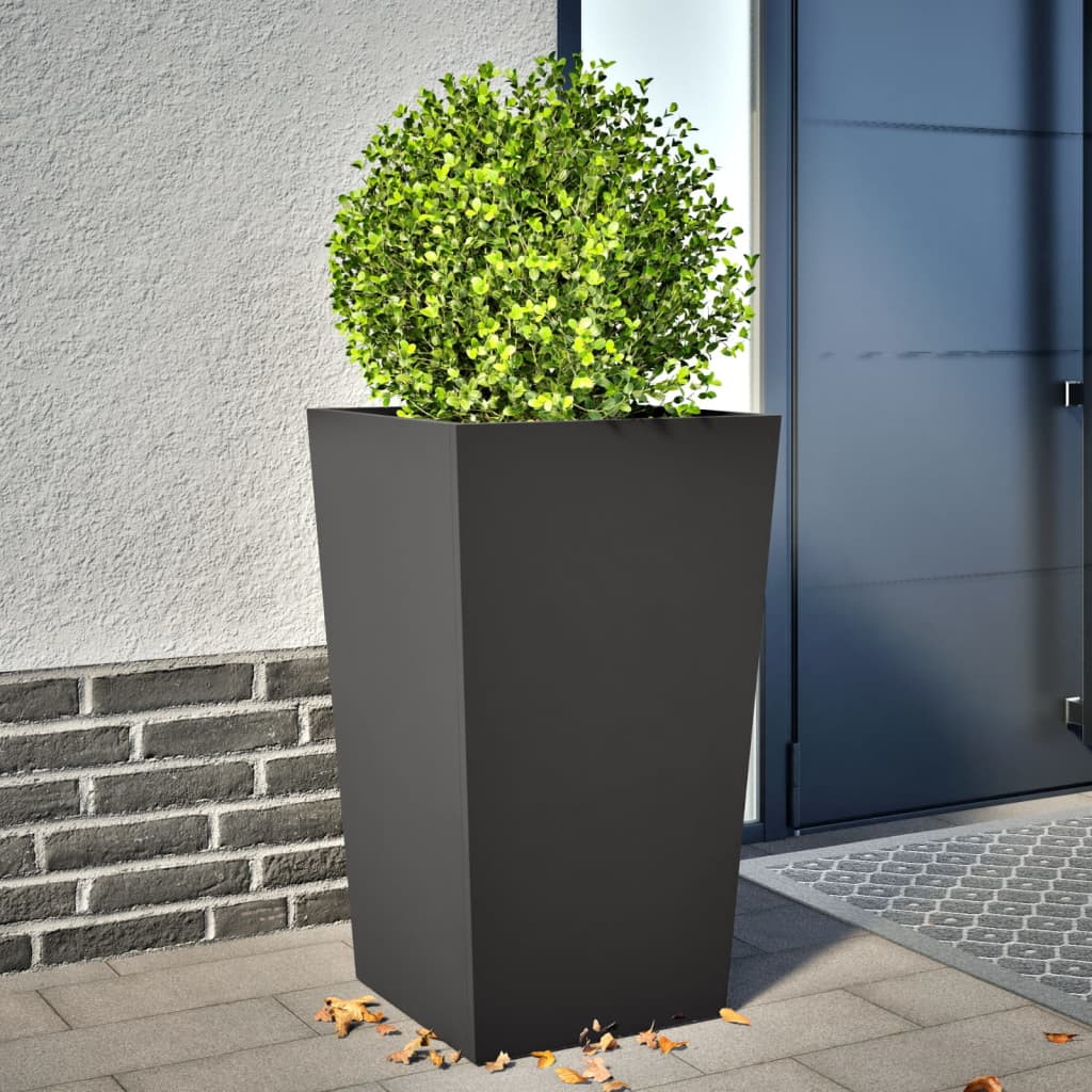 vidaXL Pflanzkübel Schwarz 45x45x75 cm Stahl