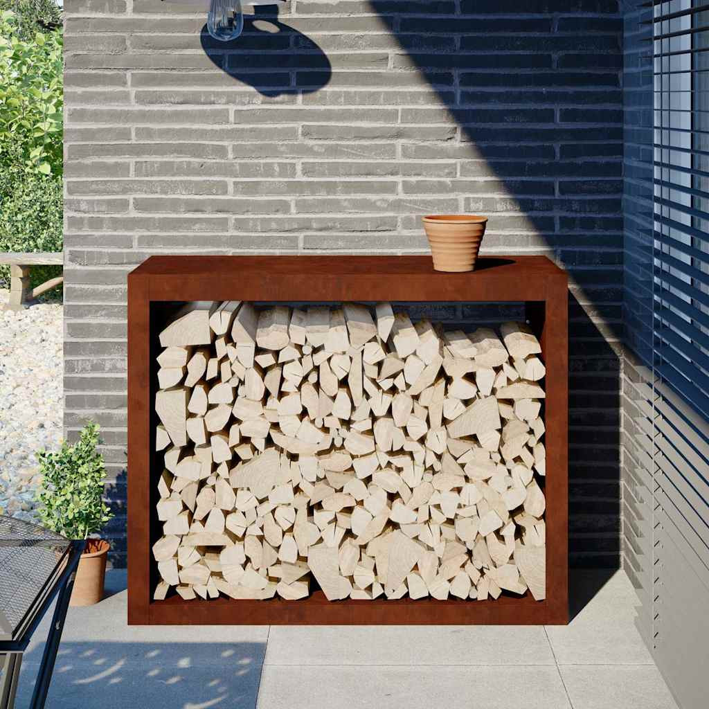 vidaXL Brennholzregal 100x40x80 cm Wetterfester Stahl