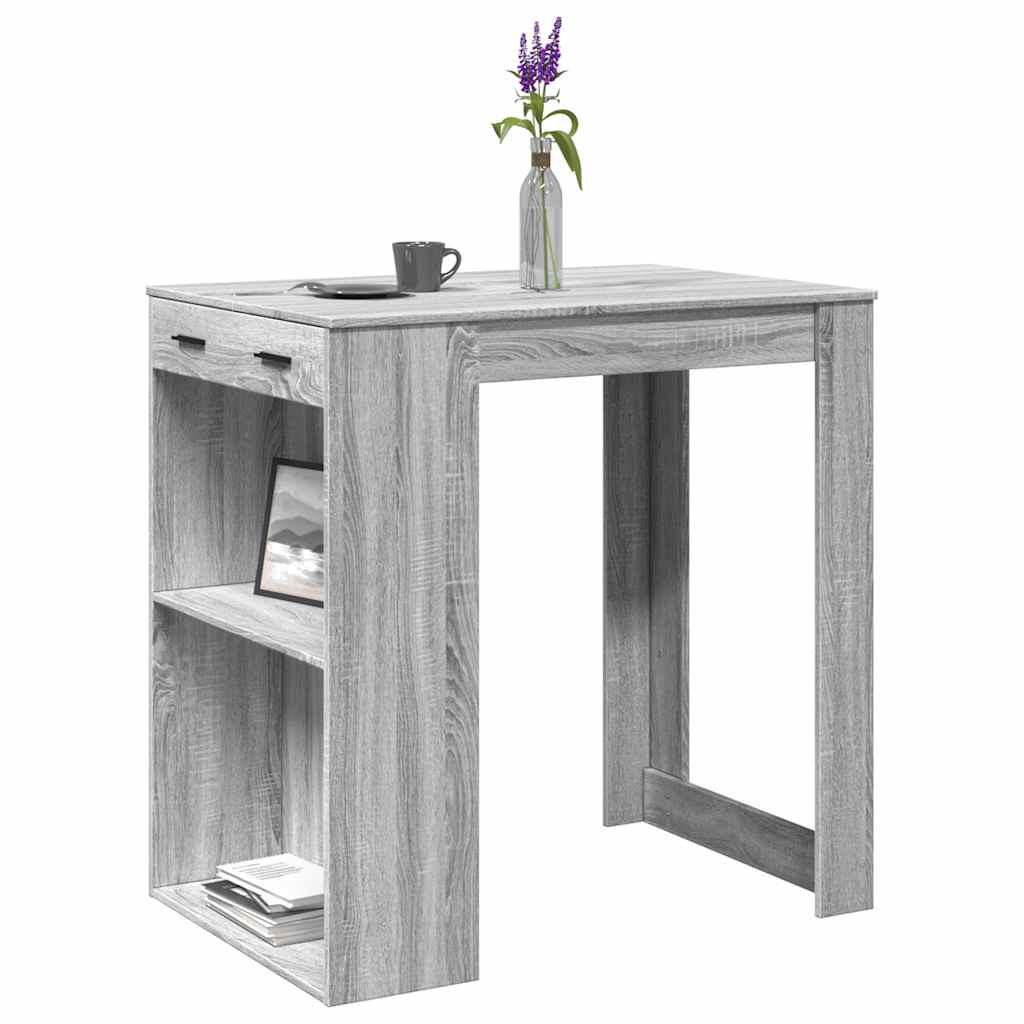 vidaXL Bartisch Grau Sonoma 102x70x103,5 cm Holzwerkstoff