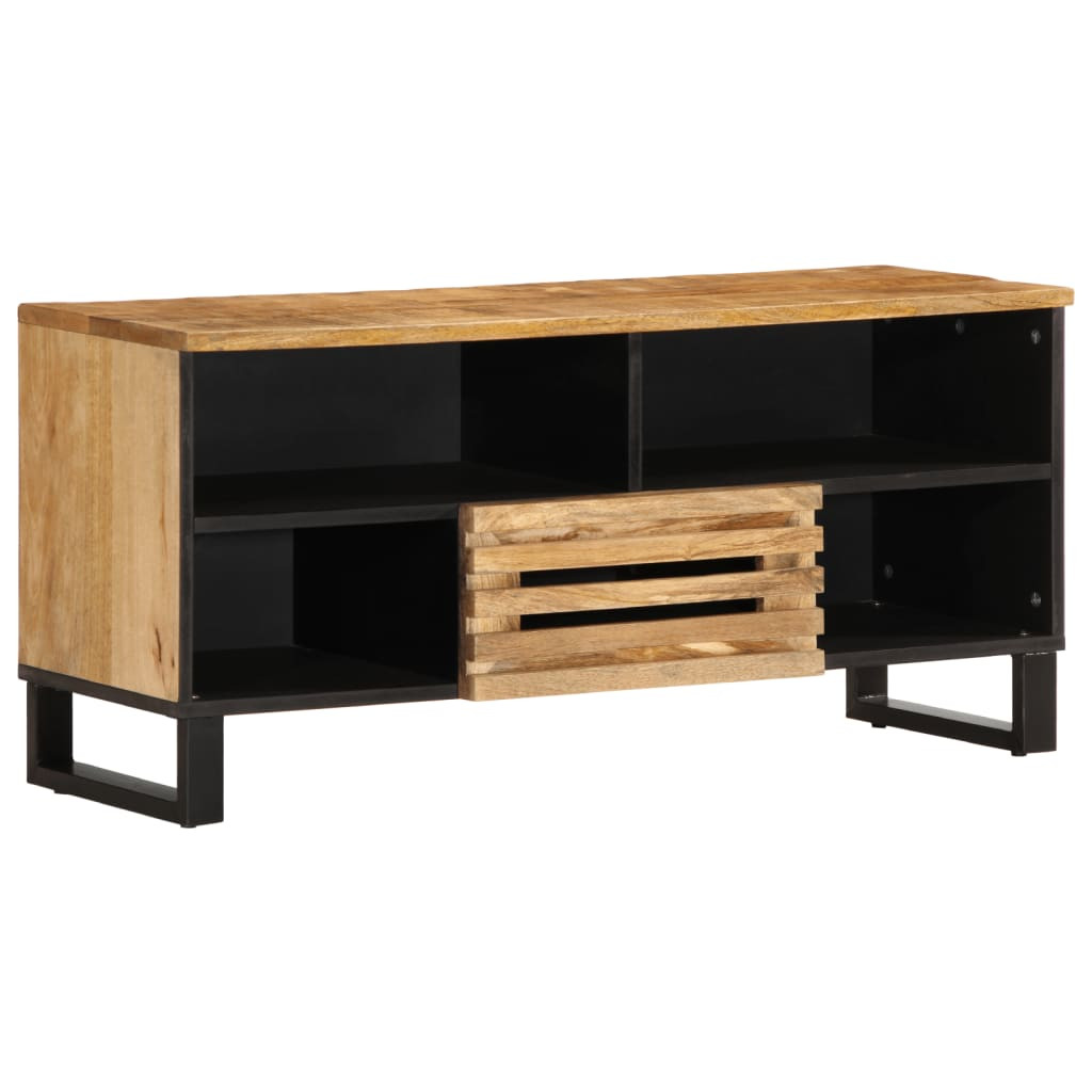 vidaXL TV-Schrank 100x34x46 cm Raues Massives Mangoholz