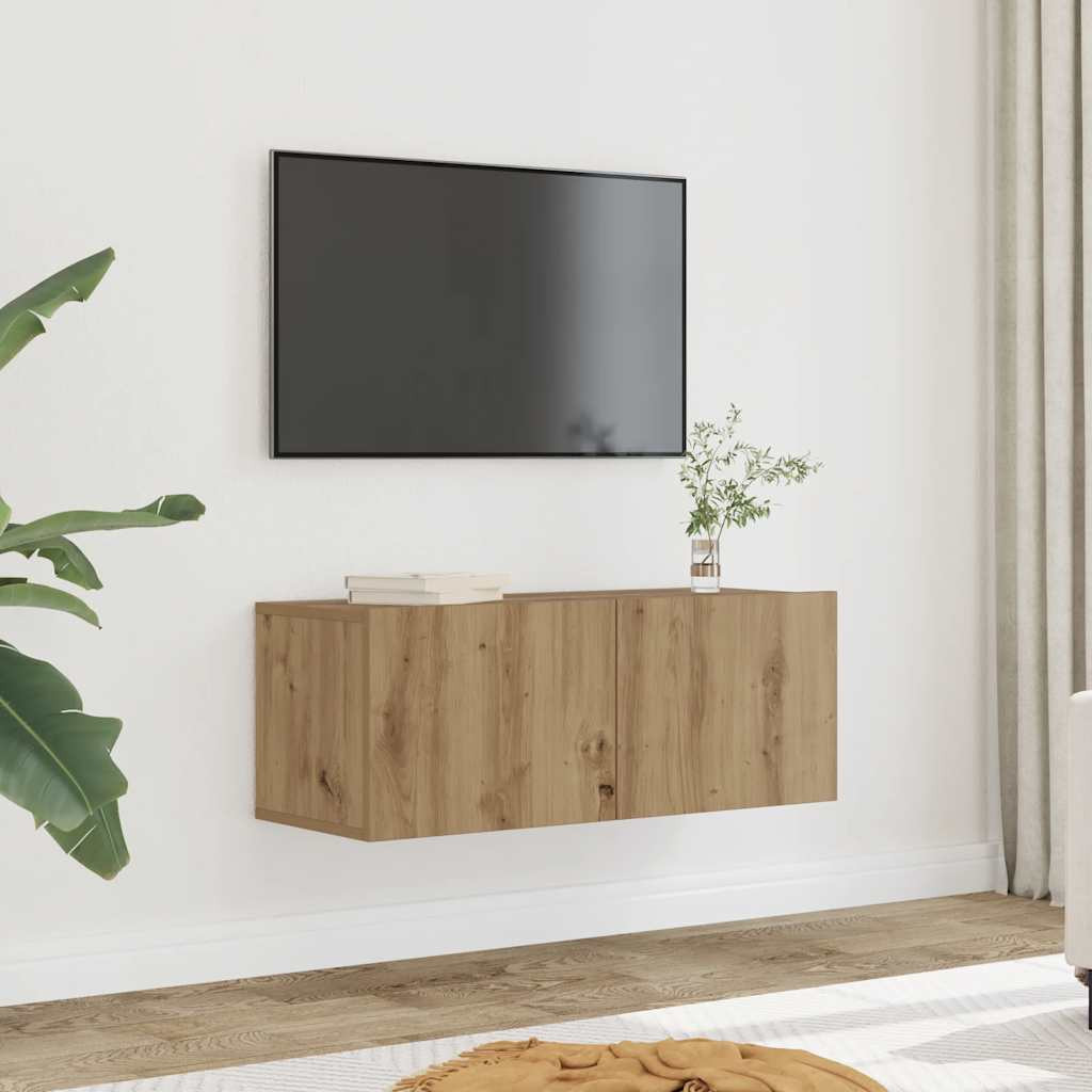 vidaXL TV-Wandschränke 2 Stk. Artisan-Eiche 80x30x30 cm
