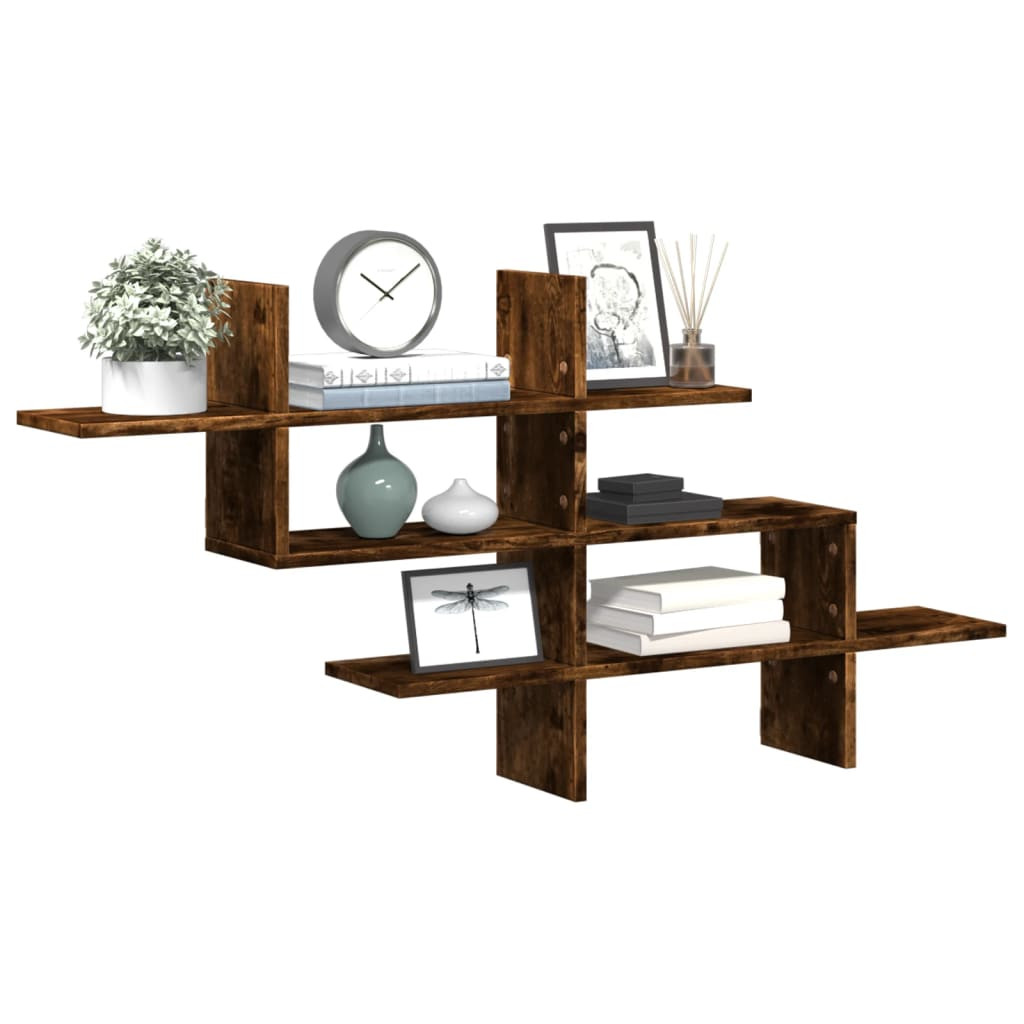 vidaXL Wandregal Räuchereiche 124,5x18x60,5 cm Holzwerkstoff