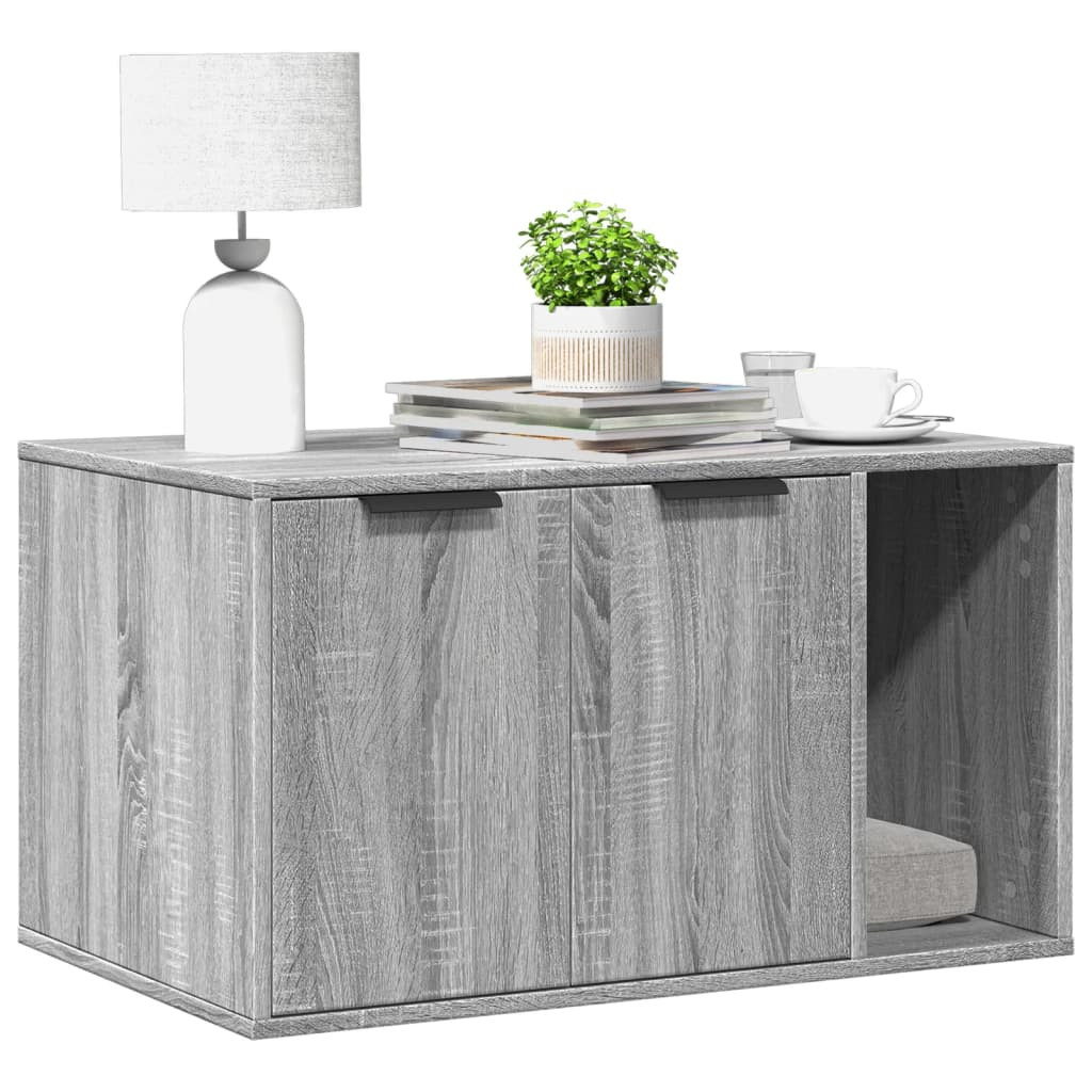 vidaXL Katzenklo Grau Sonoma 80x50x45 cm Holzwerkstoff