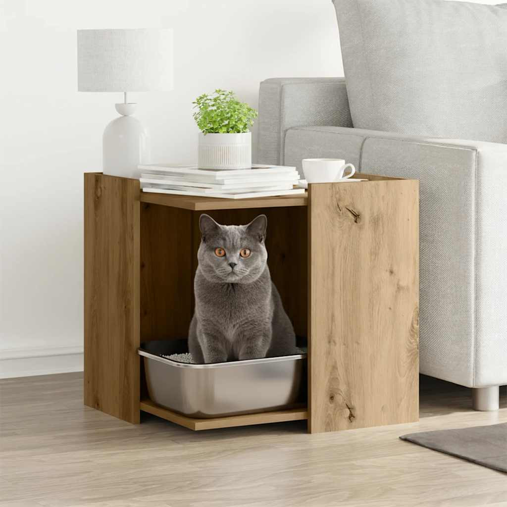 vidaXL Katzenklo Artisan-Eiche 53x53x51 cm Holzwerkstoff