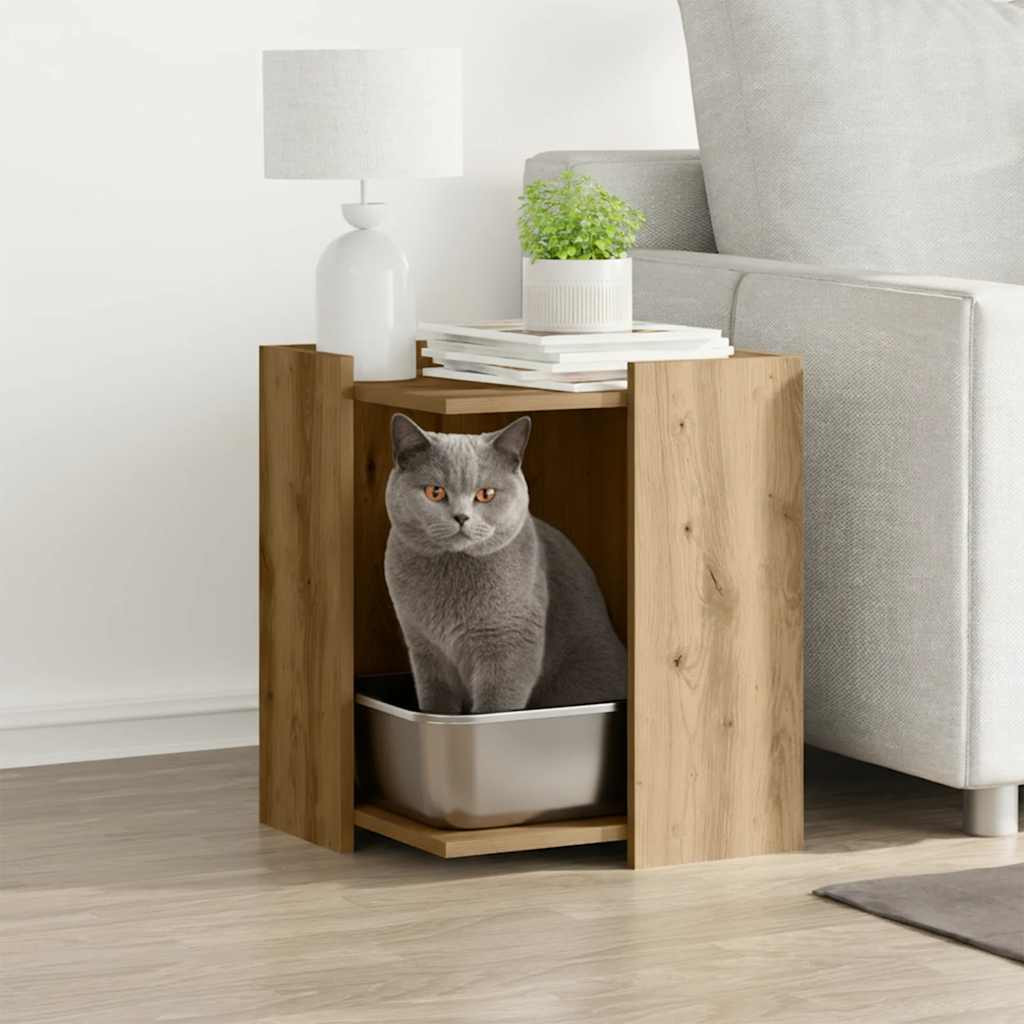 vidaXL Katzenklo Artisan-Eiche 42x42x51 cm Holzwerkstoff