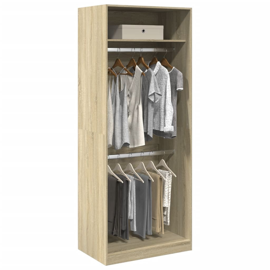 vidaXL Kleiderschrank Sonoma-Eiche 80x50x200 cm Holzwerkstoff